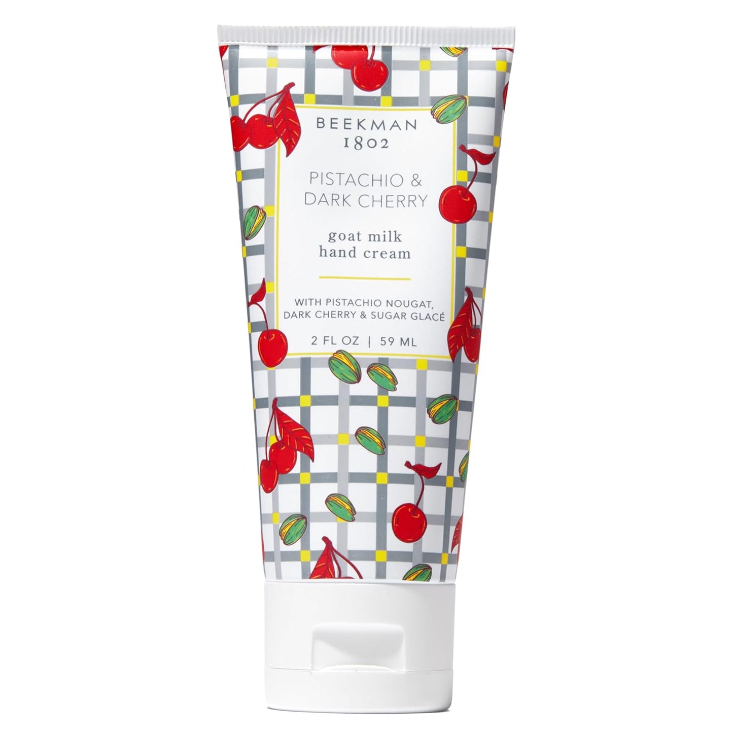 Beekman 1802 Pistachio & Dark Cherry Hand Cream - 2 fl oz - Scented - Nourishes, Hydrates & Repairs - With Goat Milk, Shea Butter & Glycerin - Non-Greasy - No Irritation - Good for Sensitive Skin