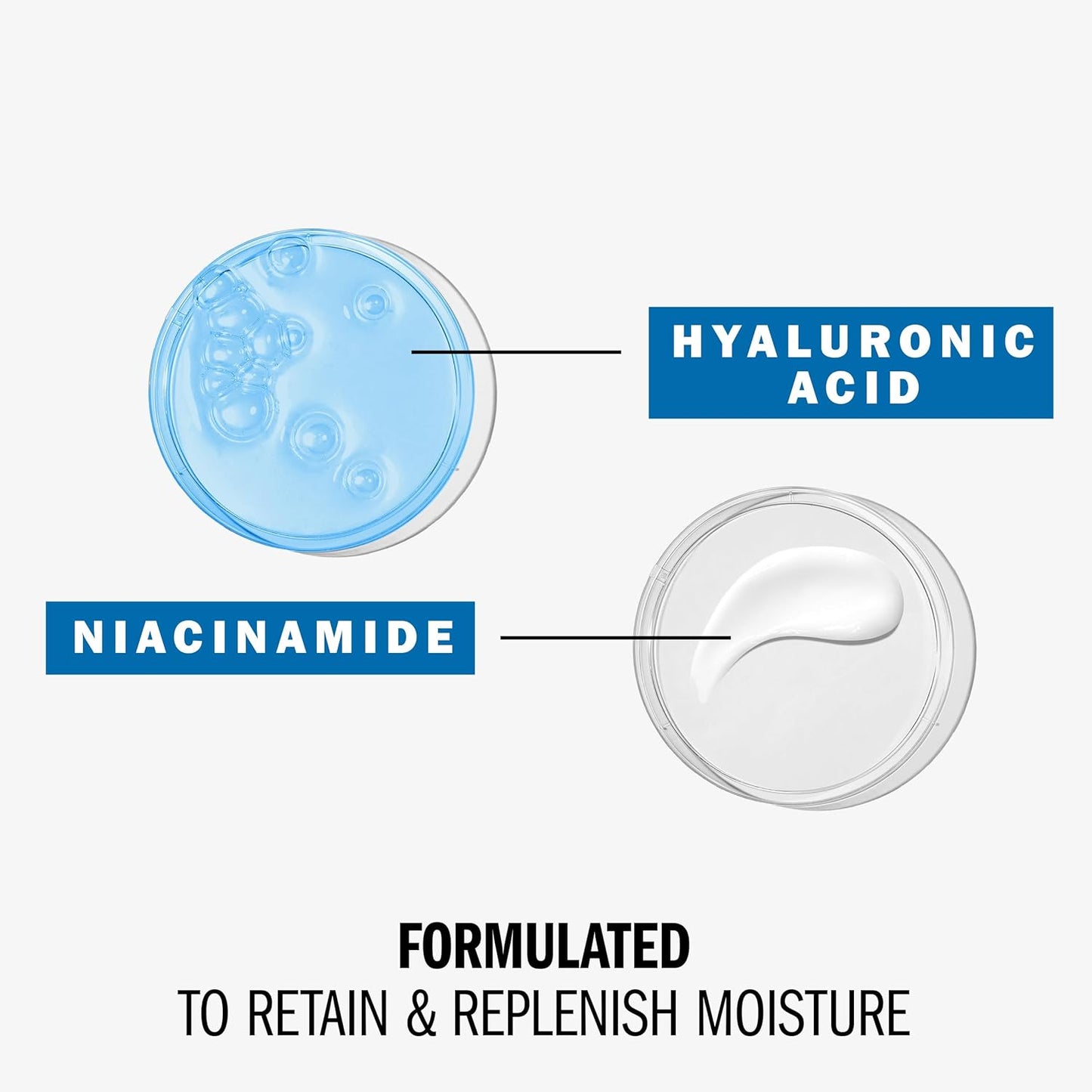 Olay Hylauronic Acid Face Mousturizer, Plump & Hydrate, Fragrance-Free - Hydrating Gel for Dry Skin Retain & Replenish Moisture, with Niacinamide - Recyclable Sustainable Eco Jar, Non-Greasy, 2 Oz
