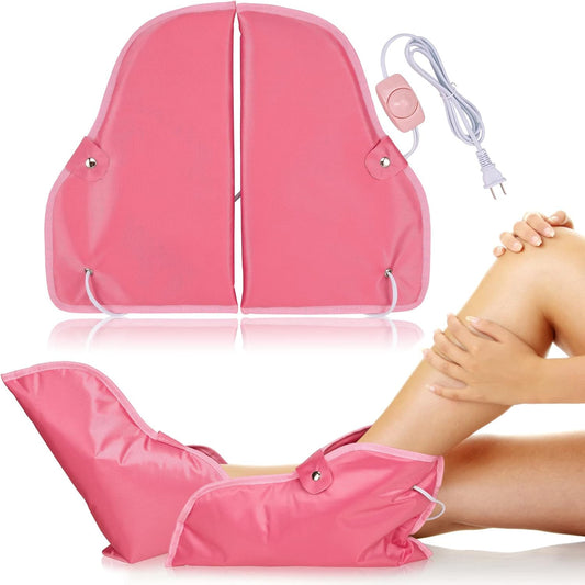 Noverlife Paraffin Wax Heated Booties, Electric Heated Nail Art Pedicure Foot Cover, Infrared Wax Therapy Treatment SPA Warmer Kit for Foot Care