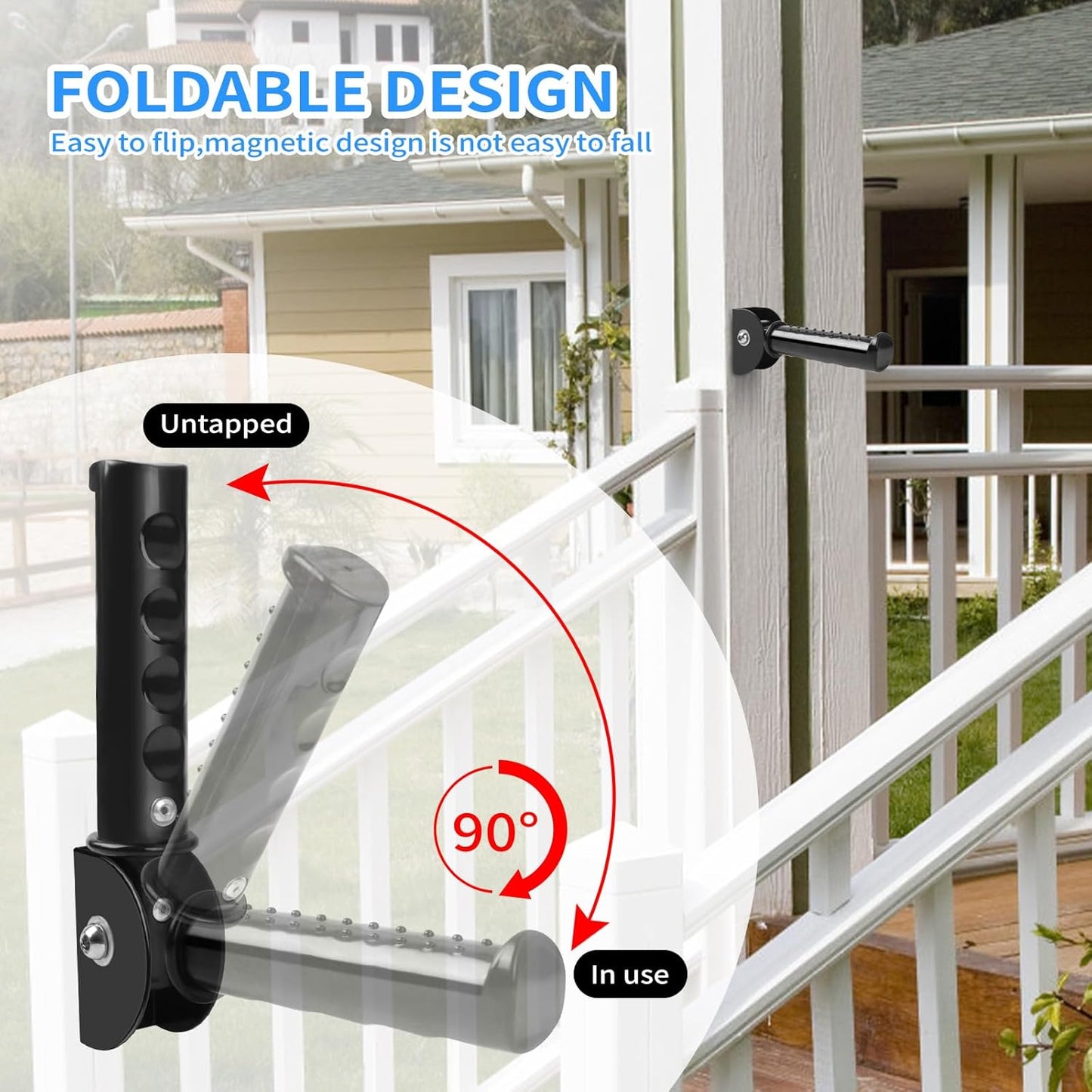 Flip Up Grab Bar for Wall,Door Assistant Support Grip Handle,Doorway Flip Assist Handle for Elderly,Supports Up to 300lbs (Dark Black 2pcs)
