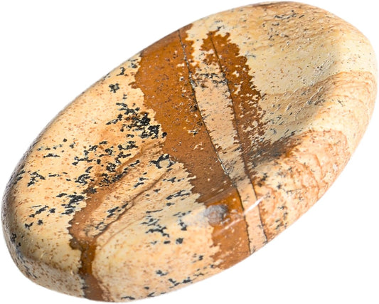 Picture Jasper Worry Stones – Crystal Thumb Worry Stone for Anguish, Stress – Relaxing and Soothing Balance Stones for Meditation, Stress Relief – Healing Stones and Crystals for Men and Women