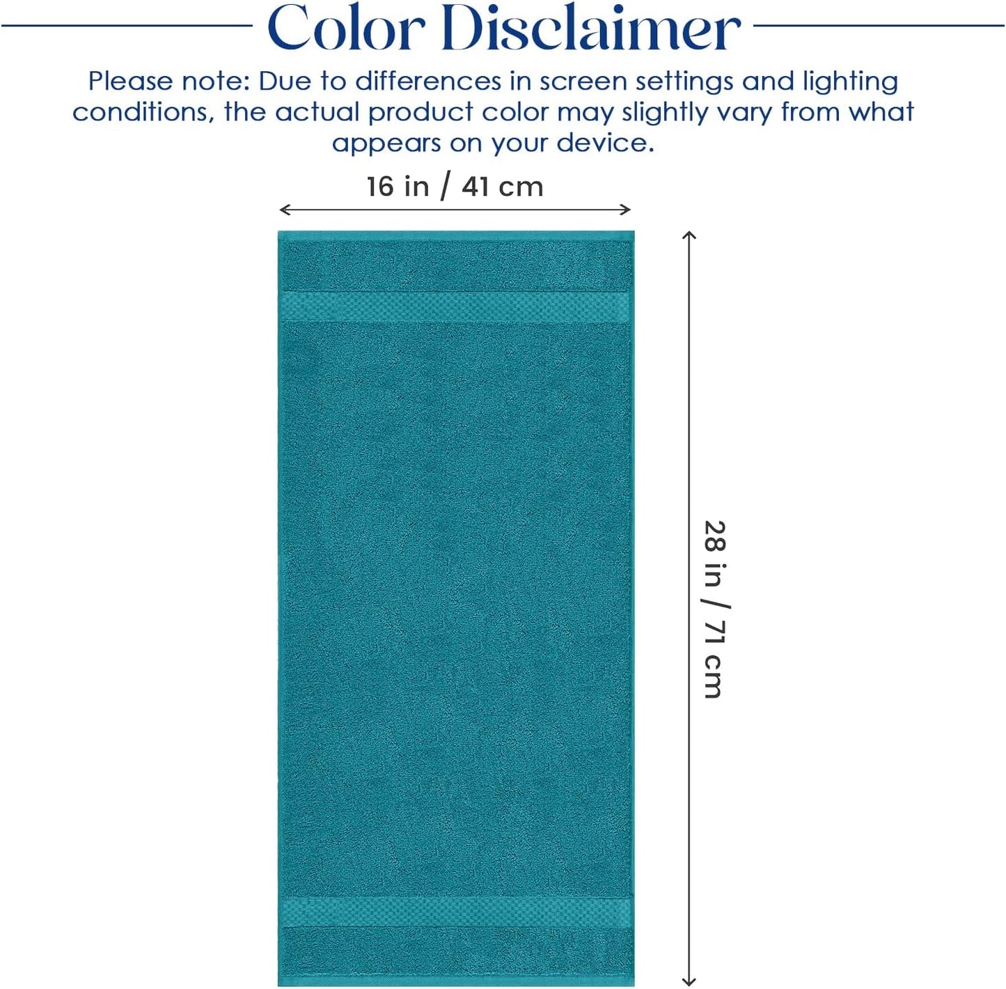 DAN RIVER 6-Pack Premium Hand Towels (16x28 Inches) - 100% Cotton, Ultra Soft, Lightweight, Highly Absorbent Towels for Bathroom, Spa, Gym, Salon, Hotel, and Travel - 550 GSM - Teal