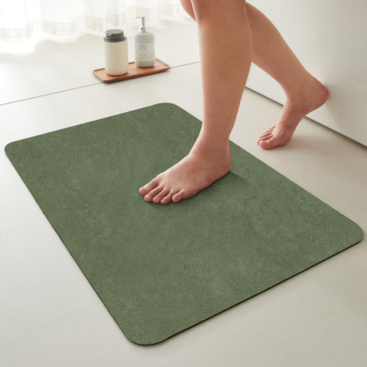 Bathroom Mat Quick Dry, Bathroom Rugs Non Slip Washable Thin Absorbent Bath Mat Fits Under Door Bathroom Floor Mat Perfect for Bath, Shower, or Sink 24"x36" Sage Green