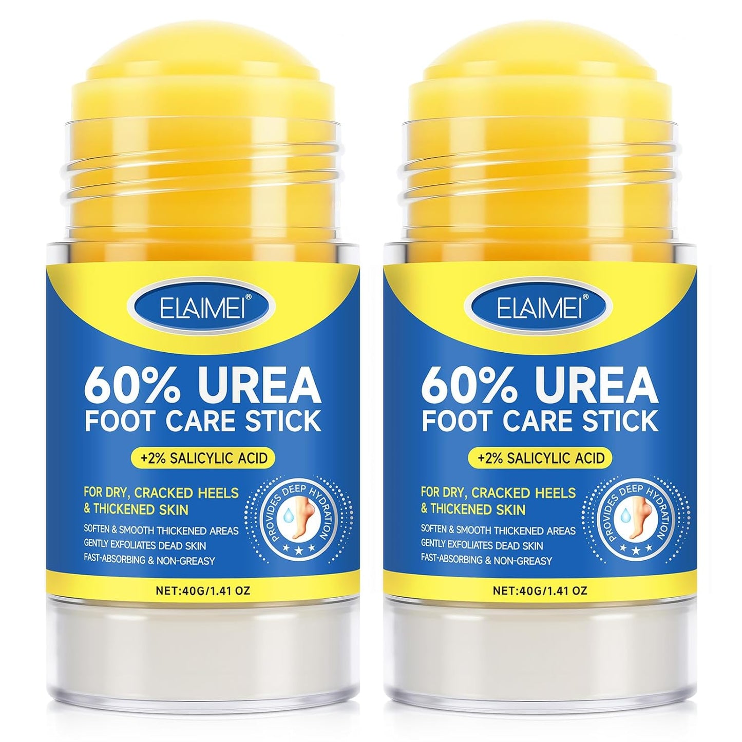 2 PCS Urea Cream 60% Urea Cream 60% Foot Care Stick Deeply Moisturising and Fast Absorbing Gentle Exfoliation For Dry, Cracked Heels & Thickened Skin