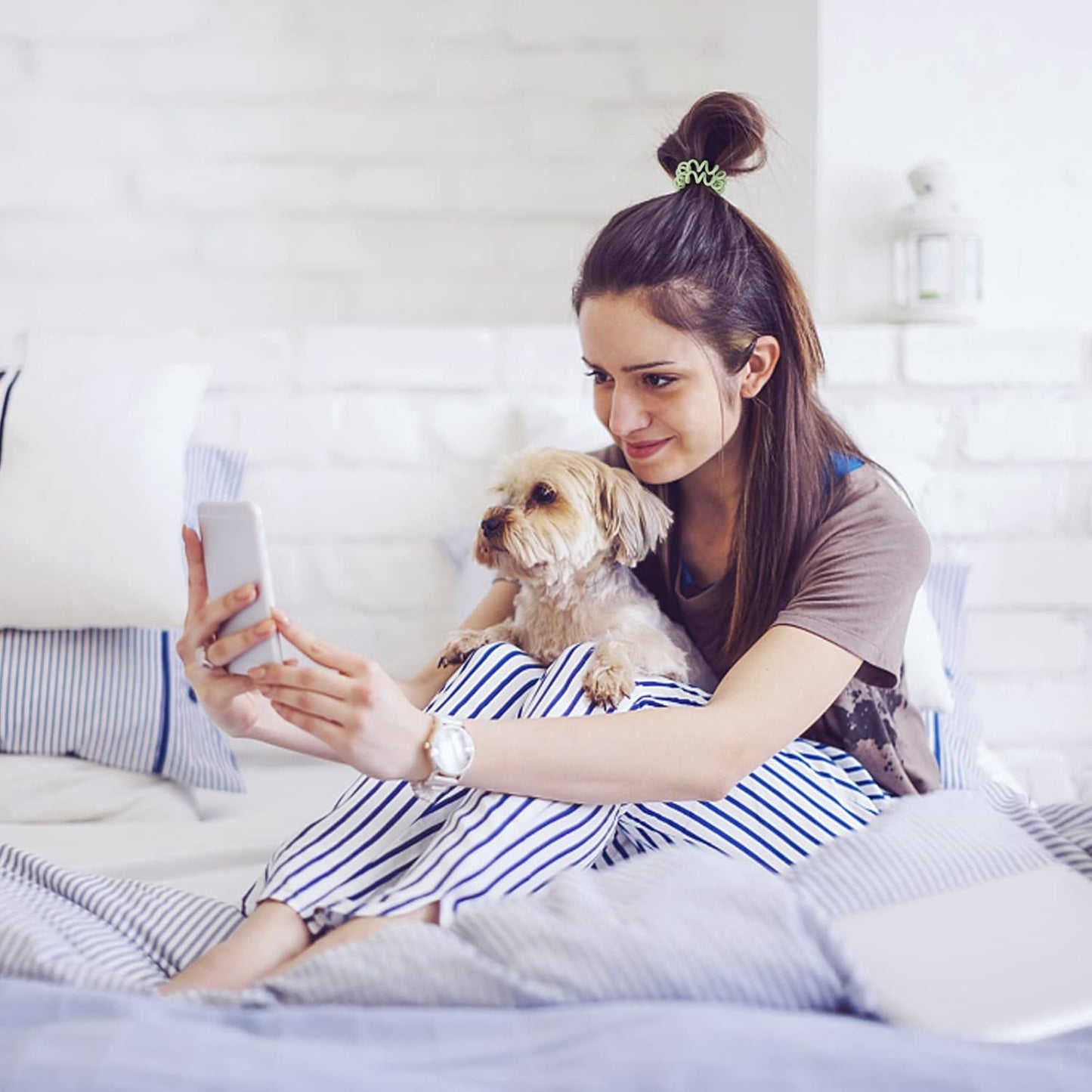 Teqifu18 Pack Hair Elastics, No Crease Spiral Hair Ties Hair Bands Matte Color Waterproof Phone Cord Hair Scrunchies Hair Coils Accessories for Women Girls