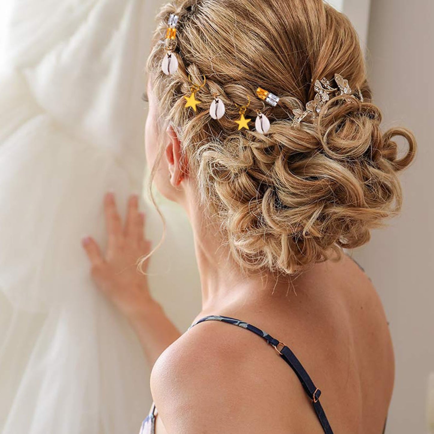 SEVENHEAD 80 Pcs Hair Rings Aluminum Hair Accessories Dreadlocks Metal Hair Cuffs Decorations Pendants for Passion Twist Crochet Braiding Hair(80Pcs Mixed)