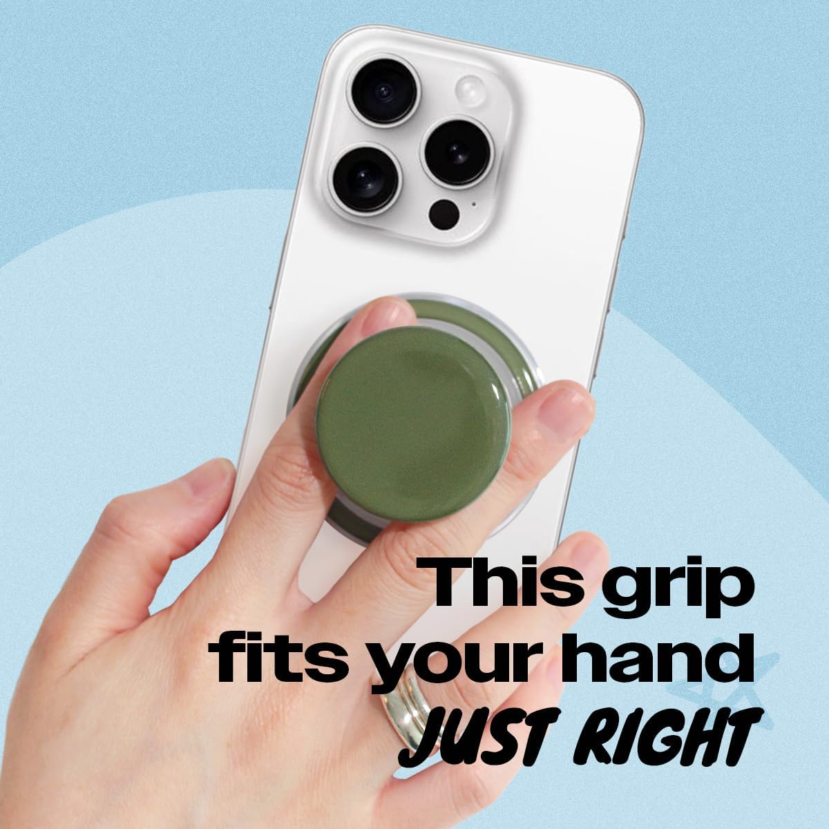 OnTheGrip Cute Solid Macaron Color Round Shape Collapsible Mobile Phone Grip Stand Holder for Smartphone Tablet Cell Phone Accessory (Jade Green)