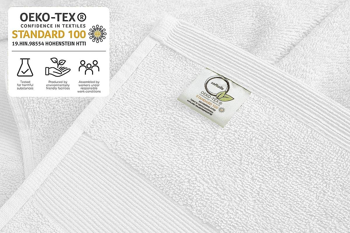 Softolle Luxury Bath Towels Set of 4 (27” x 54”) | Towels for Bathroom | Super Soft | Highly Absorbent Towels for Home, Spa, Gym (White)