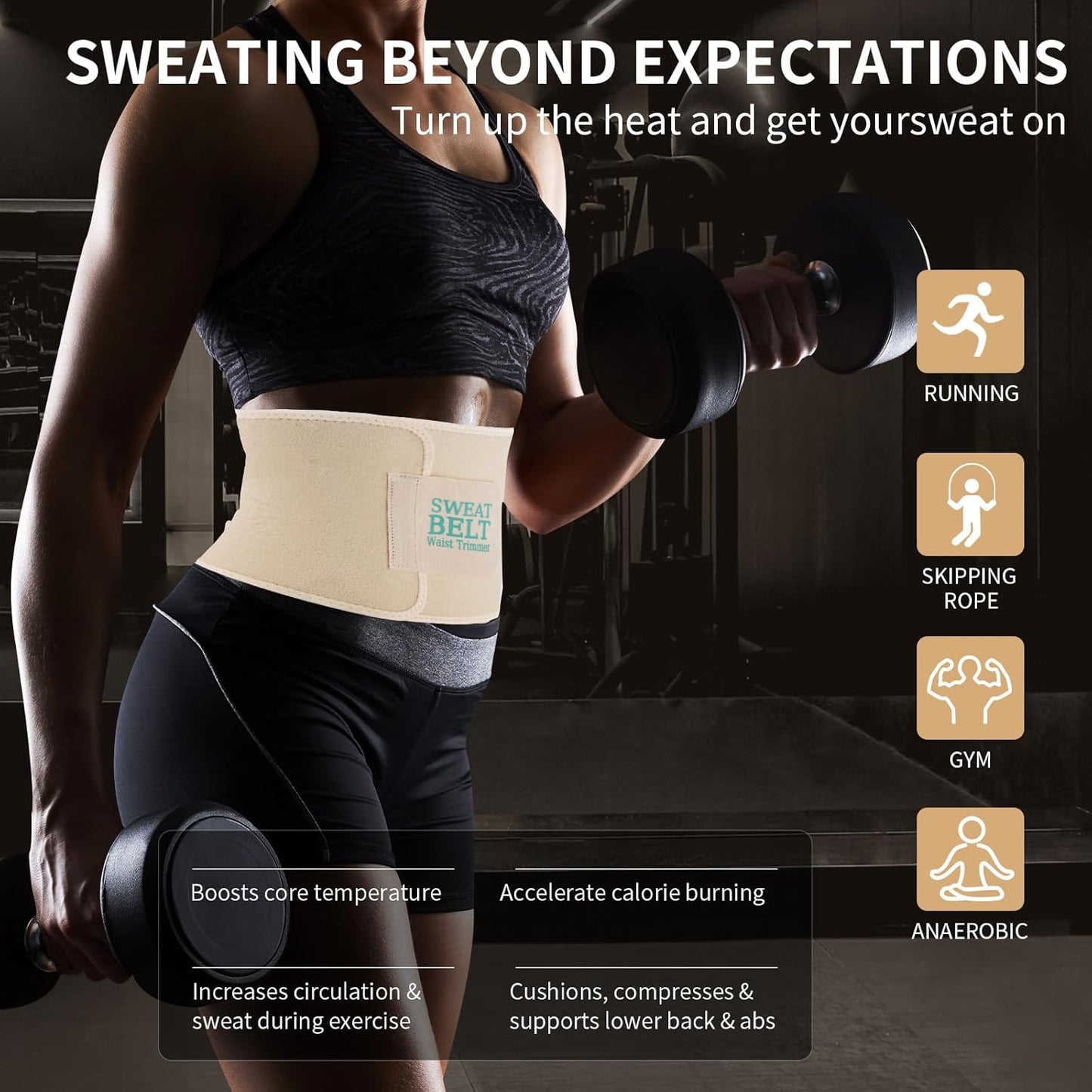 LKV Sweat Waist Trainer for Women Belly Fat Neoprene Waist Trimmer for Women Workout