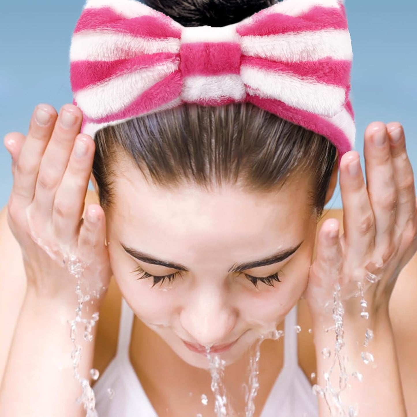 6 Pack Spa Headband for Women Skincare Makeup Headband Soft Coral Fleece Bow Hairband Party Favors Goody Bag Stuffers Christmas Stocking Stuffers for Woman Adult Teen Spa Gifts For Women Gifts Basket