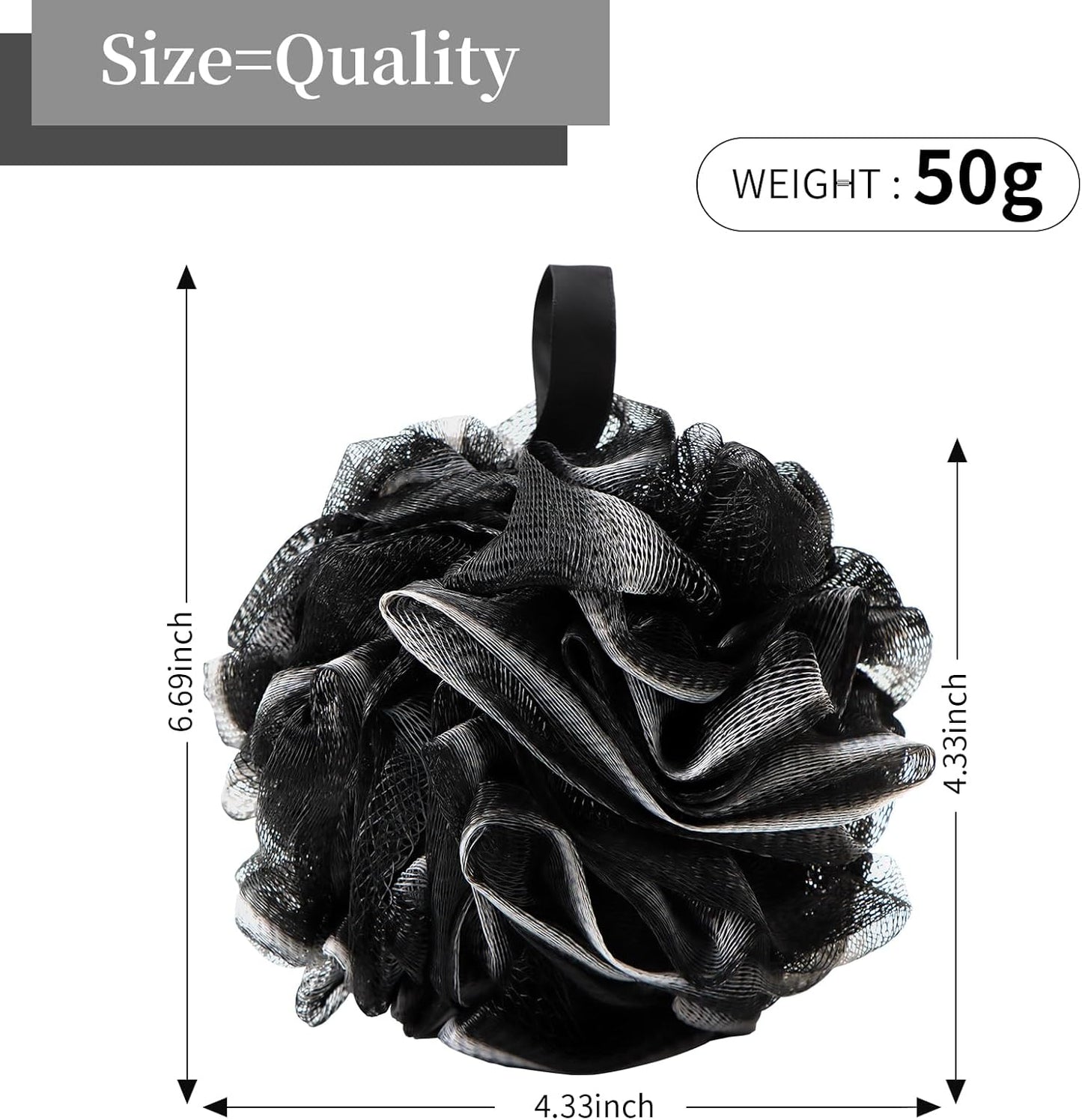 Bath Loofah Sponge Back Scrubber Shower Sponge Soft Mesh Exfoliator Pouf Shower Ball Bath Sponges for Women and Men Bath Accessories