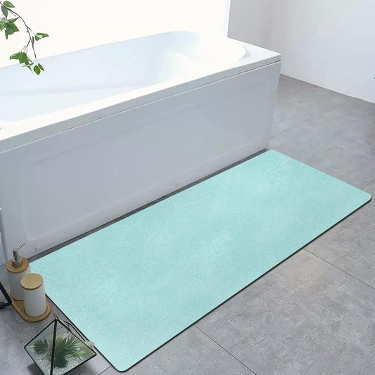 Diatomaceous Earth Bath mat Bathroom Rugs Super Absorbent Quick Dry Non Slip Bath Mat Thin Bathroom Floor Mats Fit Under Door-Shower Rug for in Front of Bathtub Shower, Green, 15.7"*23.6"
