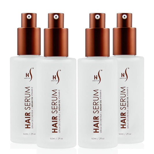 HerStyler Serum, 4 Pack - Hair Styling Agent with Argan Oil for Dry, Damaged Hair - Frizz Control Serum for Straightening, Shine, Trendy Tresses