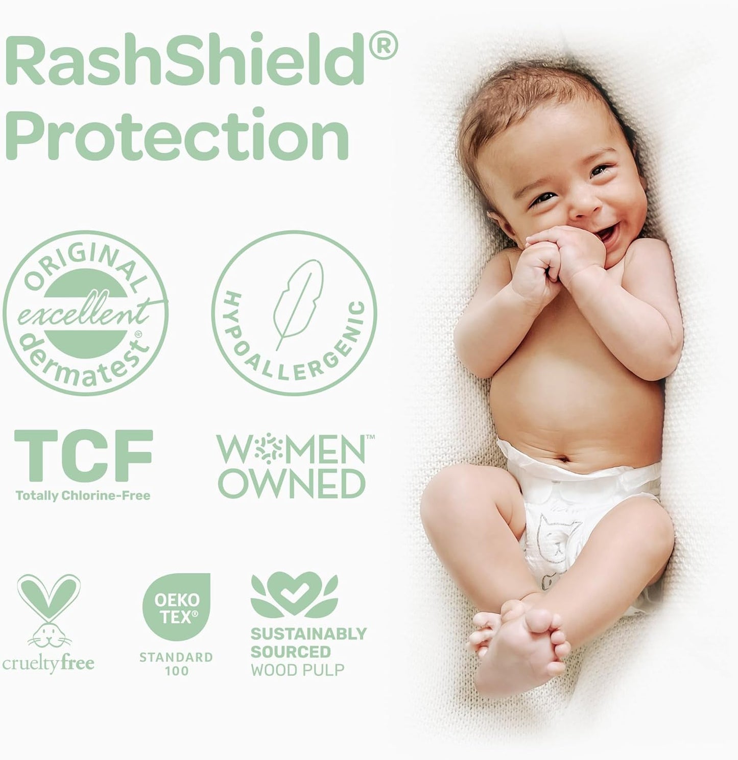 Parasol Clear+Dry Disposable Diapers and Clear+Pure Wipes Kit, RashShield Protection, Size 2 (10-18 lbs), Diaper Bundle of 216 Diapers & 240 Wipes
