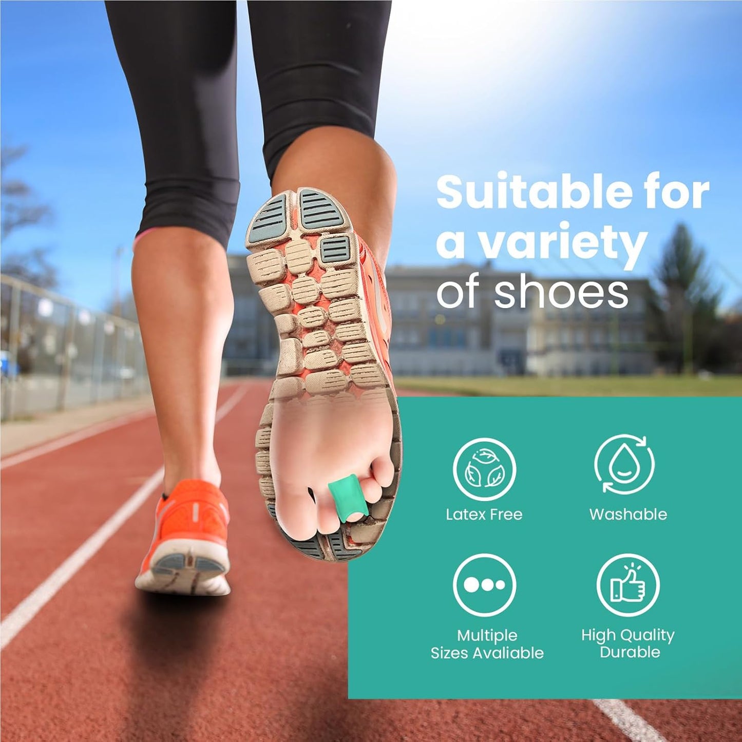 Welnove Hammertoe Corrector - 6 Pack Toe Splints - Soft Gel Toe Straighteners - Realign Bent, Curled, Crooked, Claw, Hammer Toes, 3 Different Sizes (Green)