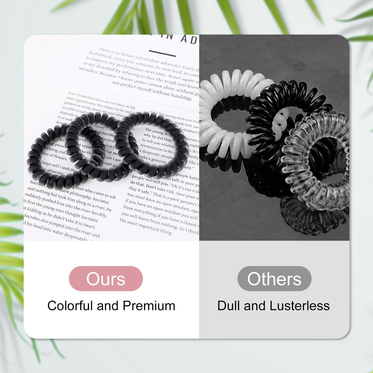 JessLab Spiral Hair Ties for Women, 10-Pack Traceless No-Damage Ponytail Holders, Coils Hair Bands for Girls, Assorted Colors