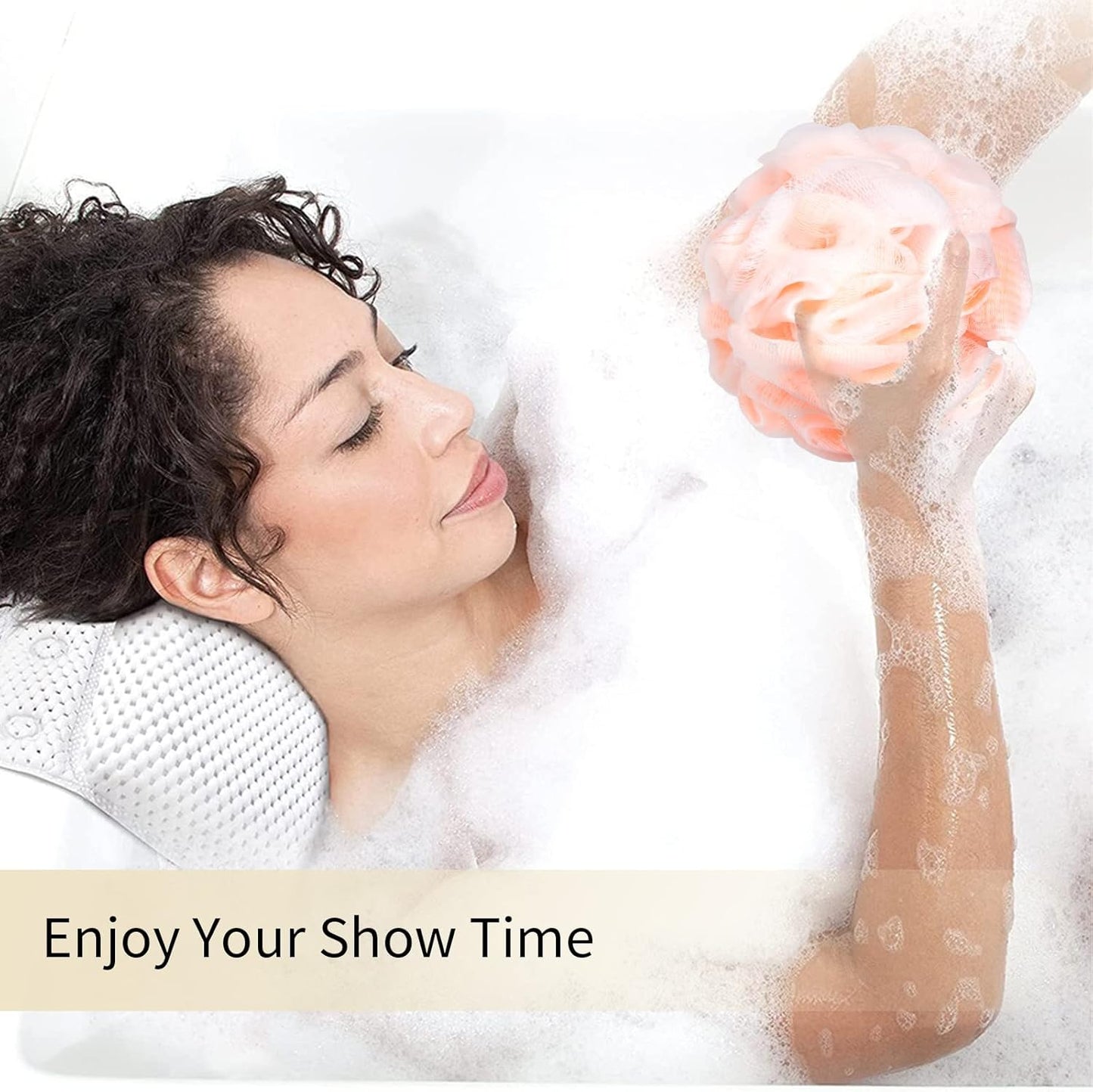 Bath Loofah Sponge Body Scrubber Shower Sponge Exfoliating Mesh Pouf Shower Ball Bath Sponges for Women and Men Bathing Accessories (4Pack 50G Colorful)