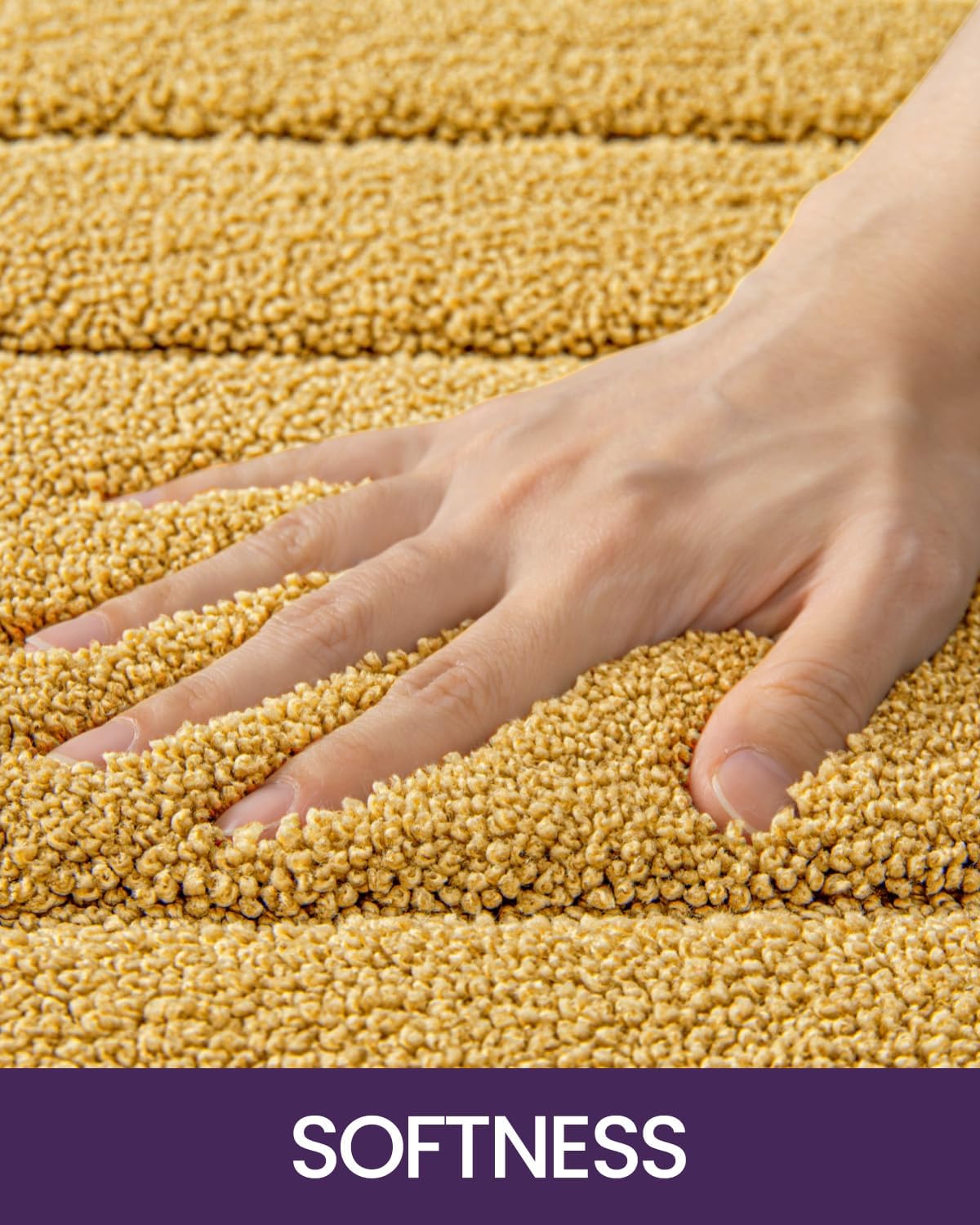 DEXI Bathroom Rug 36x24, Non Slip Washable Bath Mat for Shower Floor, Absorbent Soft Bathmat with Rubber Backing, Quick Dry Microfiber Carpet, Yellow