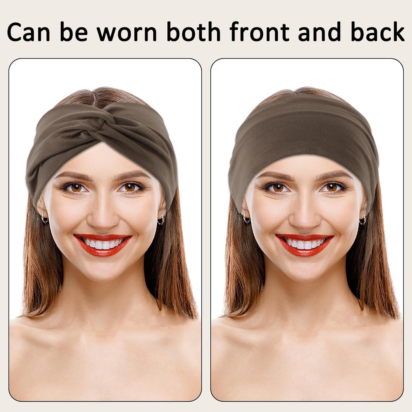 12-Pack Wide Stretch Headbands for Women - Non-Slip Extra Wide Turban Hair Bands for Workout, African Style, Sports & Daily Use (Breathable, All-Day Comfort) Color1 (Color2)