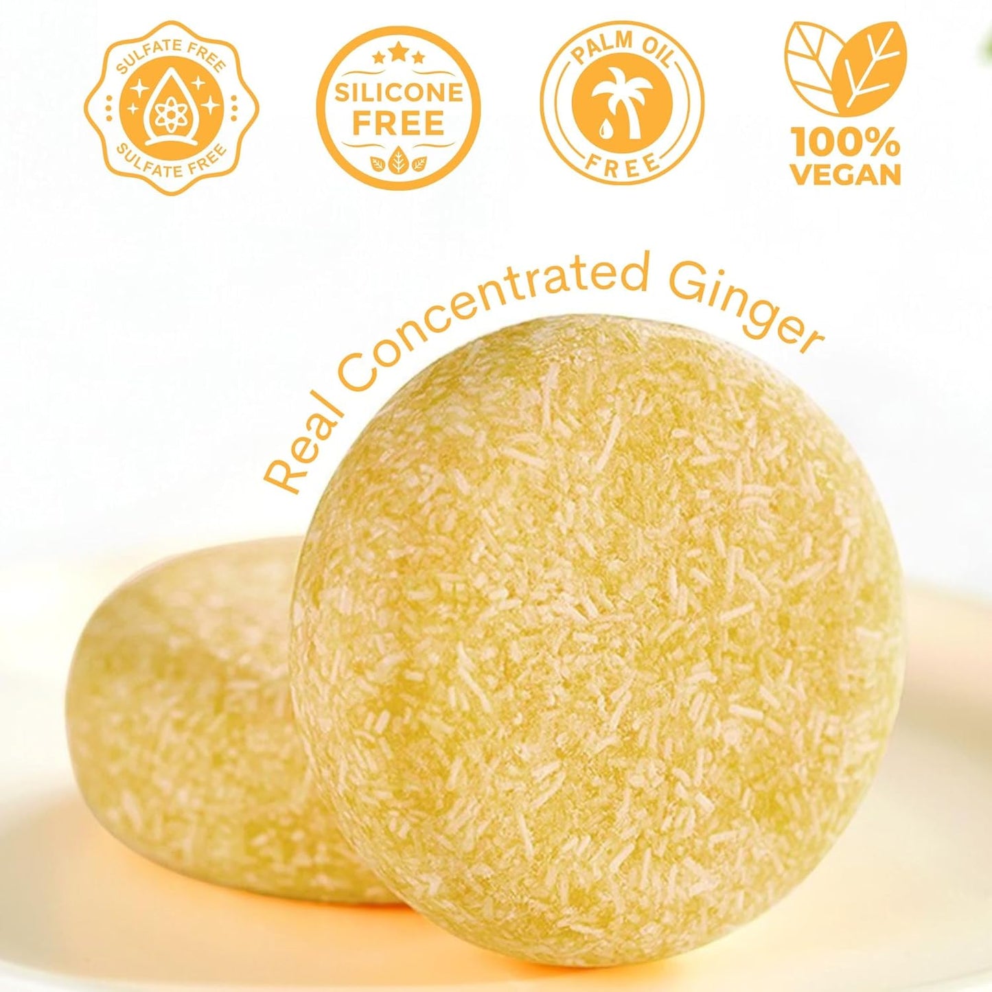 Muun Ginger Shampoo and Conditioner Bar Pack 3 - Hair Growth & Regrowth, Anti Hair Loss, Strengthen & Volumize, pH Balanced - Sulfate & Silicone Free For All Hair Type - Solid Soap for Travel