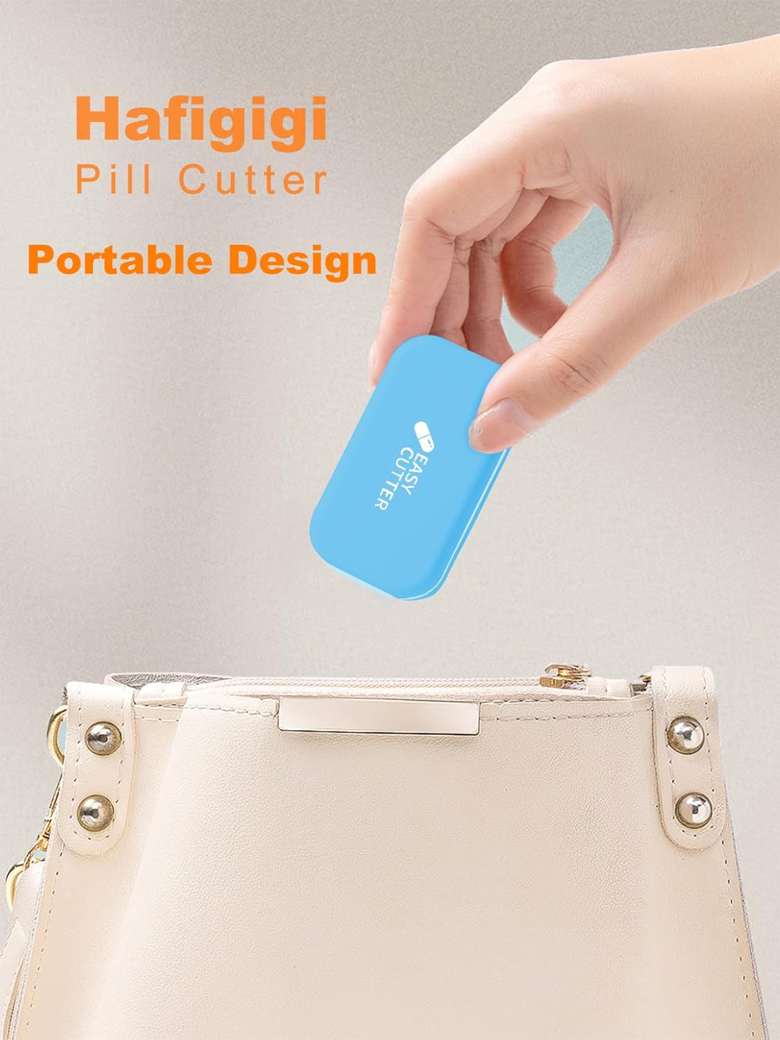 Pill Cutter Splitter for Small or Large Pills with Safety Lock - Accurate and Easy Travel-Friendly Design for Daily Use (Blue)