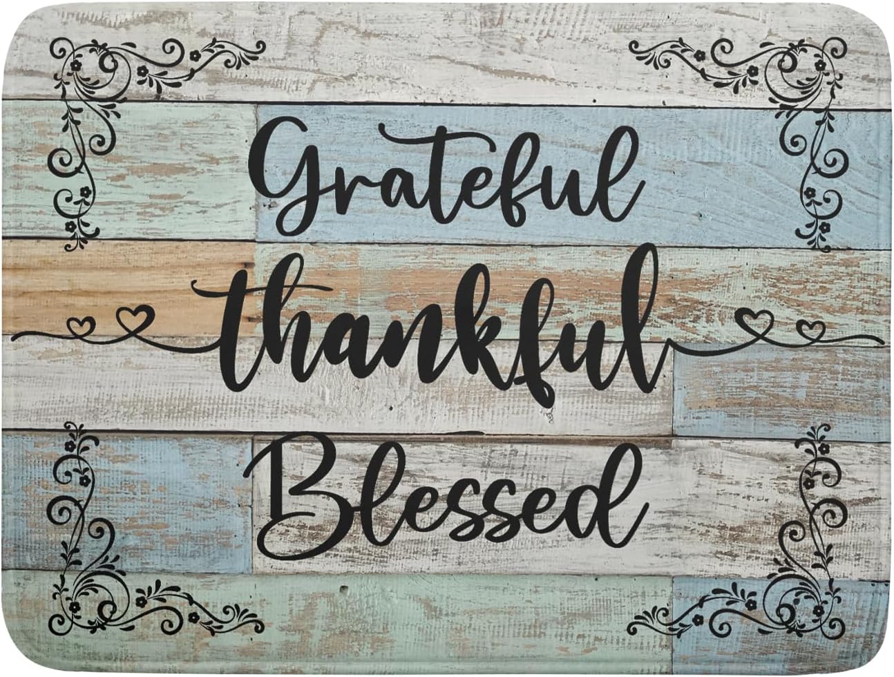 Rustic Wood Dish Drying Mat 18x24 Inch Grateful Thankful Blessed Kitchen Drainer Mats Absorbent Microfiber Rack Holder Countertop Pad