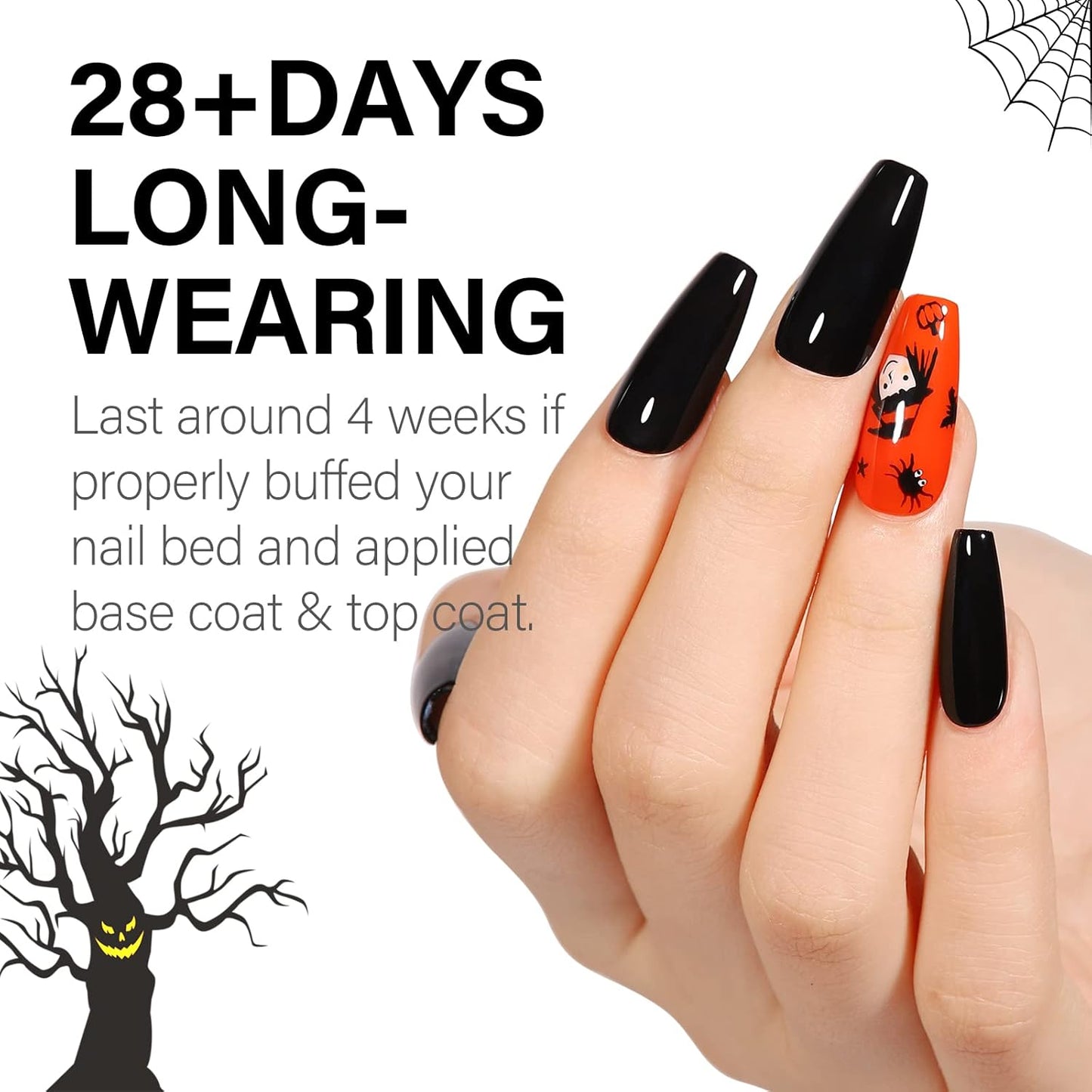 AILLSA Black Gel Nail Polish Coal Color Gel Polish Long Lasting Pure Dark Opaque Nail Polish High Glossy Soak Off U V Gels Nails Ink Black Gels Polish for Nail Art & Home Salon 0.51 Fl Oz