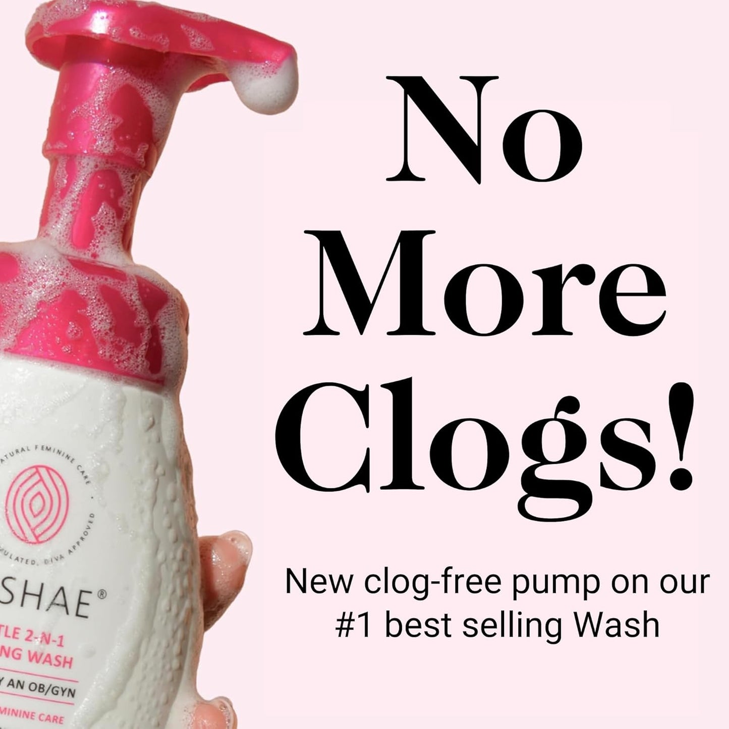 Kushae Gentle 2-in-1 Foaming Wash, pH Balance Feminine Wash for Optimal Hygiene, Refreshing & Soothing Feminine Wash for Sensitive Skin, Fragrance-Free Intimate Wash for Daily Use, 8.3 oz