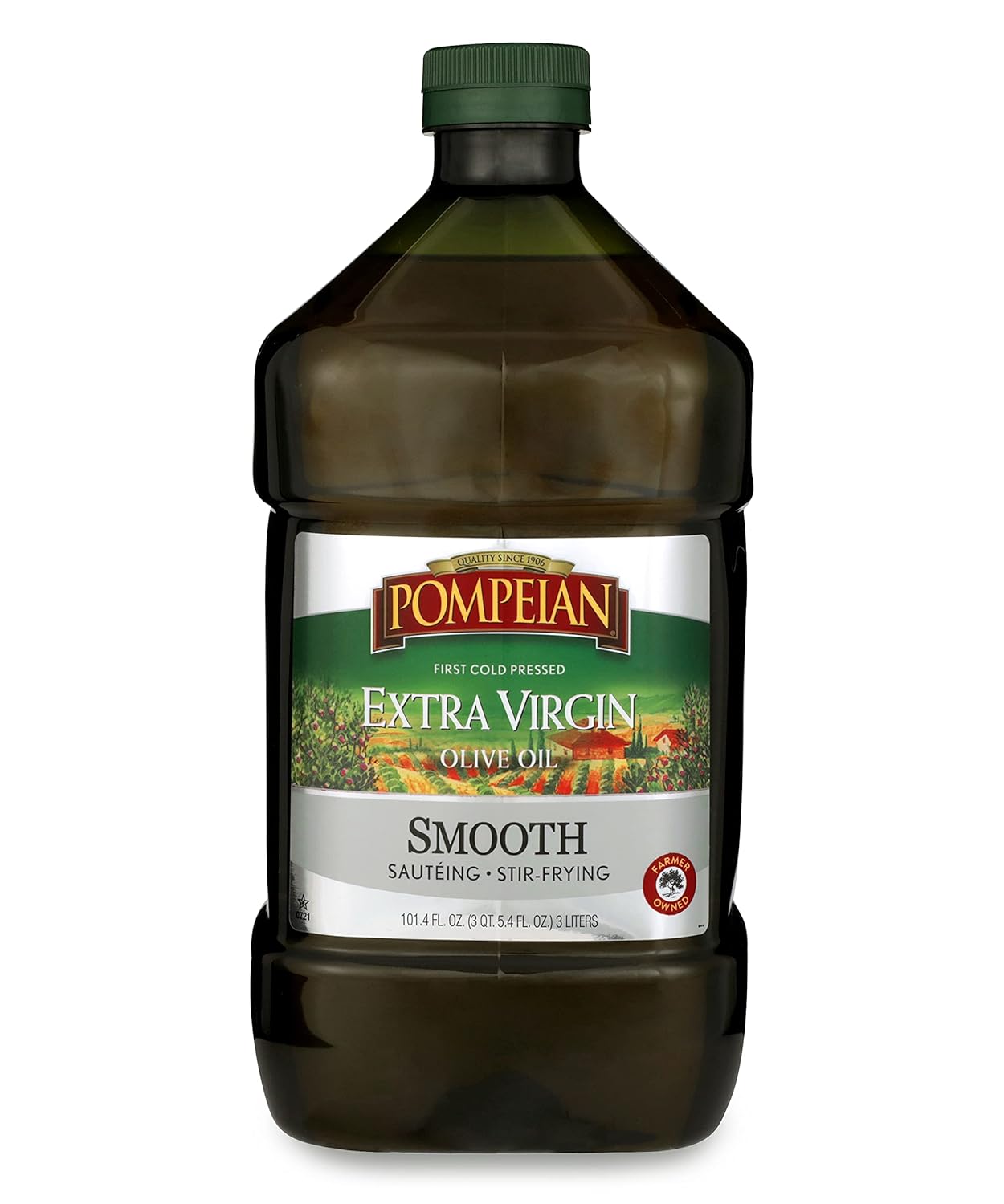 Pompeian Smooth Extra Virgin Olive Oil, Contains Polyphenols, First Cold Pressed, 101 Fl Oz