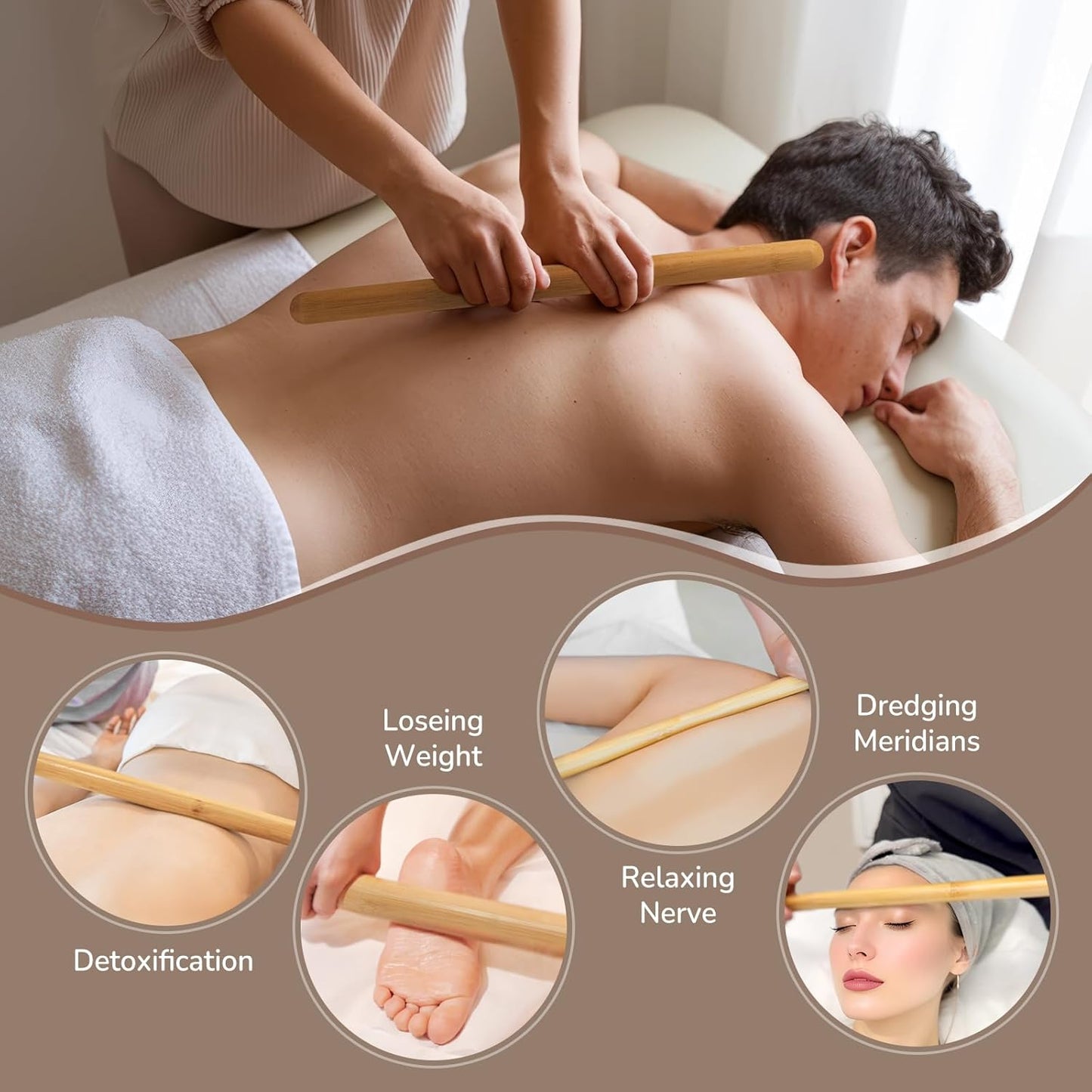 Portable Massage Stone Warmer Electric Spa Bamboo Massage Heater Professional Portable Salon Case with 12 Bamboo Sticks (Bag with 12 Sticks)
