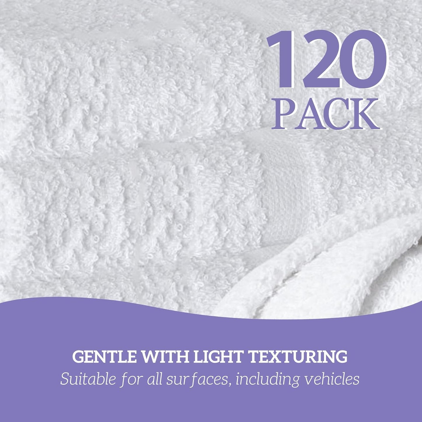 GREEN LIFESTYLE Dobby Border Towel 16x30 100% Ring Spun Cotton Soft and Plush Crisp Highly Absorbent White Hand Towel Ideal for Home, Gym, Spa (Pack of 120)