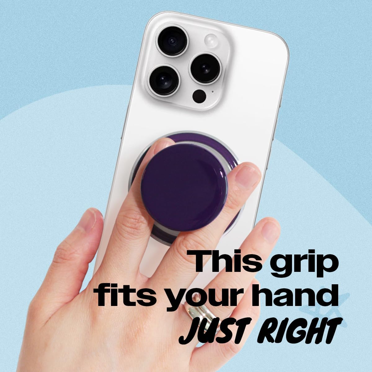 OnTheGrip Cute Solid Macaron Color Round Shape Collapsible Mobile Phone Grip Stand Holder for Smartphone Tablet Cell Phone Accessory (Purple)
