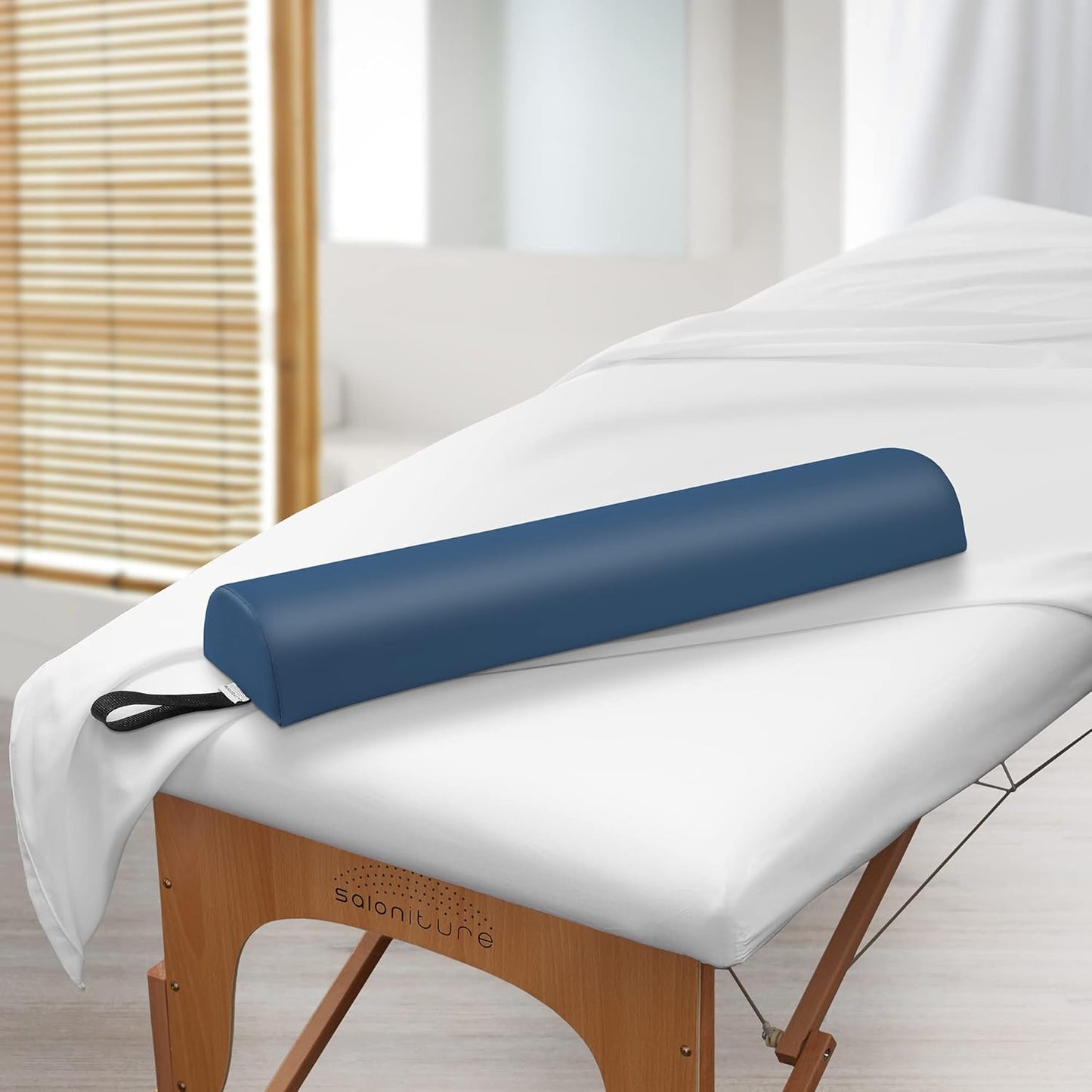 Saloniture Half Round Massage Table Bolster Pillow Pad - 26 x 6 x 3 Inch - Blue