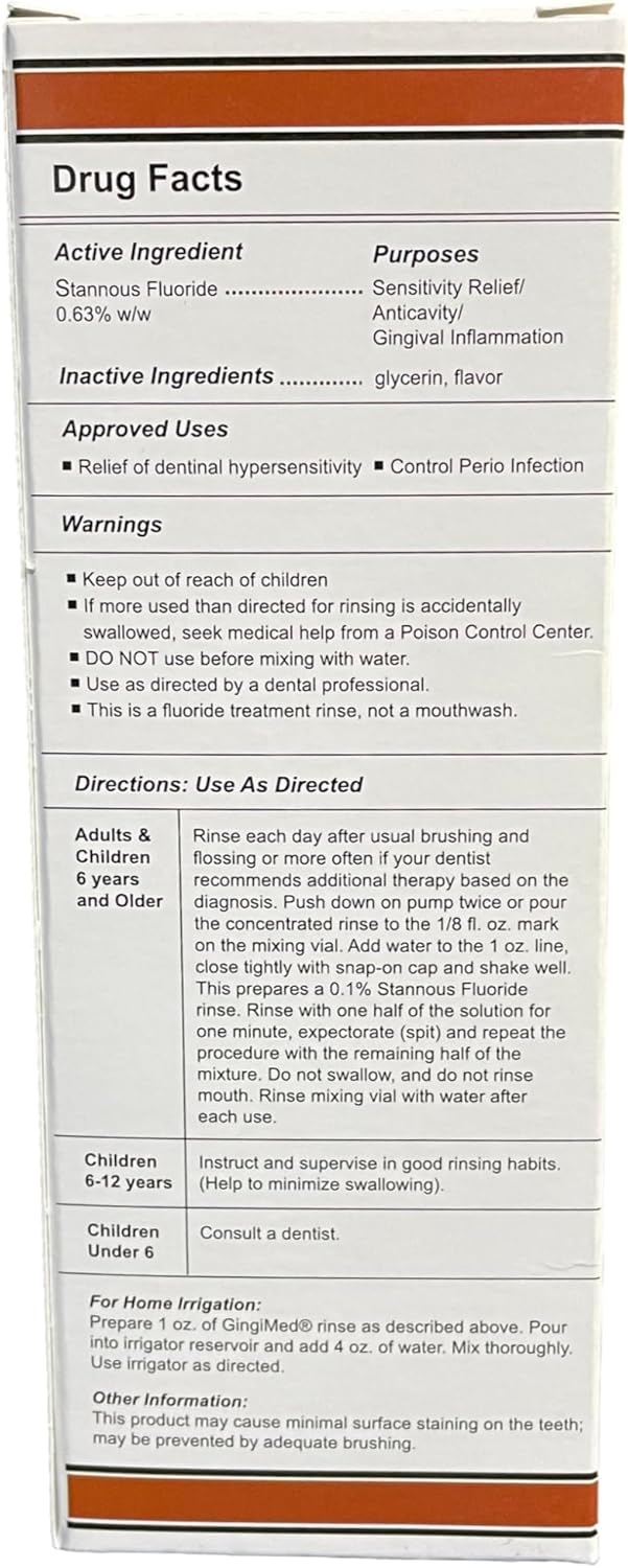 GingiMed .63% Stannous Fluoride Mouthwash with Xylitol | Alcohol-Free Fluoride Mouth Rinse | Periodontal Disease Treatment (Cinnamon - 10 Ounce)