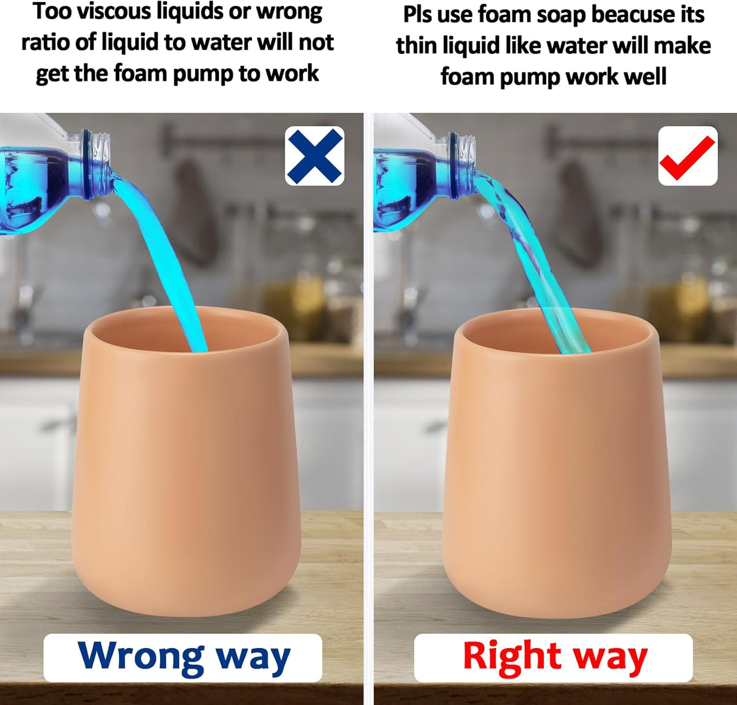 Soap Foaming Dispenser Ceramic with Easy-to-Press Pump Hand Foam Dispenser for Shampoo Bathroom Kitchen 12 oz