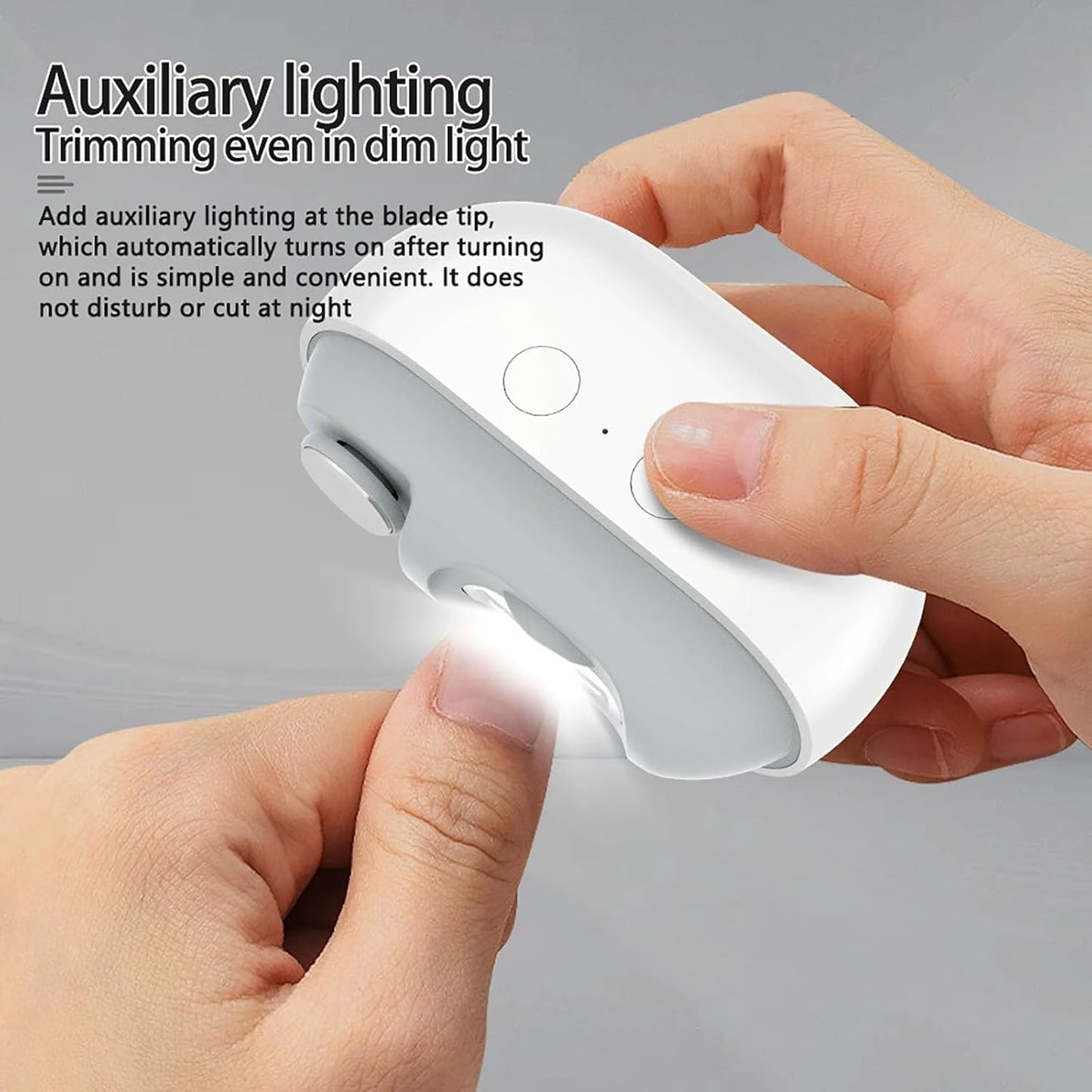 Imwing Easy Clip Electric Nail Clippers, Imwing Easyclip Smart Nail Clipper & Polisher with LED Light - Safe Toe & Fingernail Trimmer for Seniors, Adults, Kids, Baby (White)