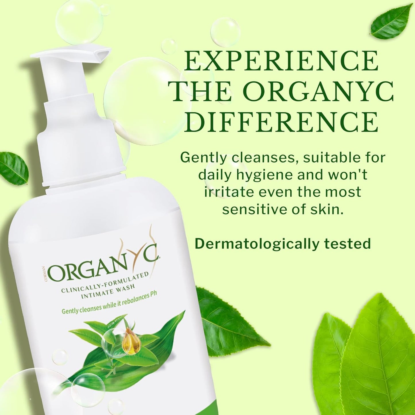 Organic Intimate Wash with Tea Tree Oils & Leaf Extracts, Gentle Cleansing Feminine Wash for Women with Sensitive Skin, Soothing pH Balance Feminine Wash, 8.5 fl oz, Pack of 2