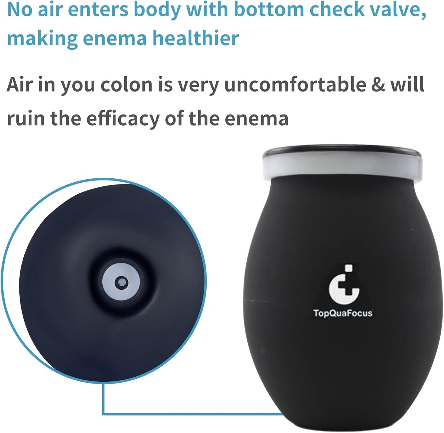 TopQuaFocus 14.5OZ Large Enema Bulb Kit Douche Bulb for Men Women Colon Cleaning Feminine Care Enemas -BPA and Phthalates Free Black