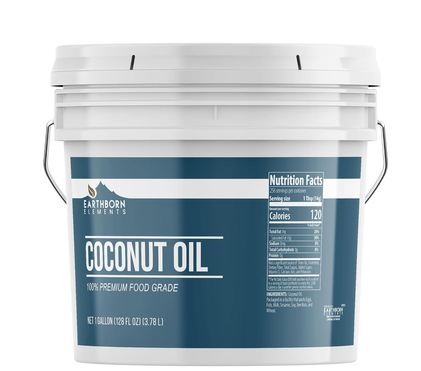 Earthborn Elements Coconut Oil (1 Gallon), Non-Hydrogenated, Food Grade, Always Pure
