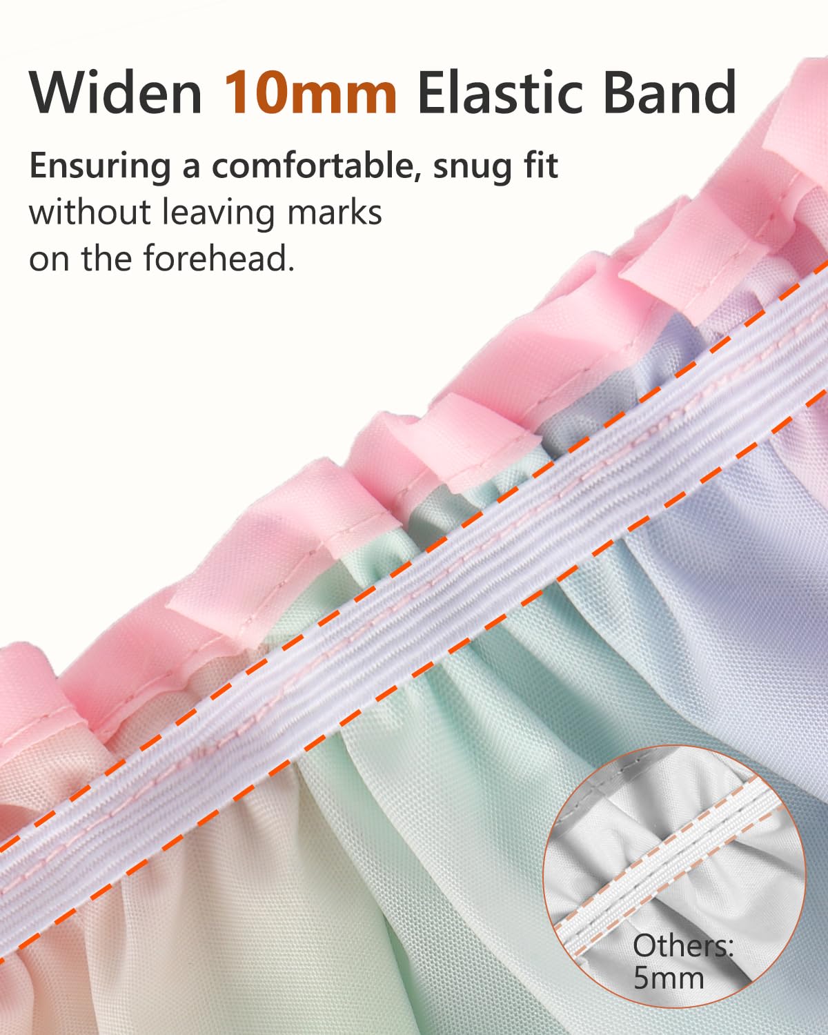 mikimini Shower Cap for Women Long Hair, 2 Pack,Double Layer Waterproof, X-Large, Reusable, Washable, No Smell, Rainbow Fashion Shower Cap