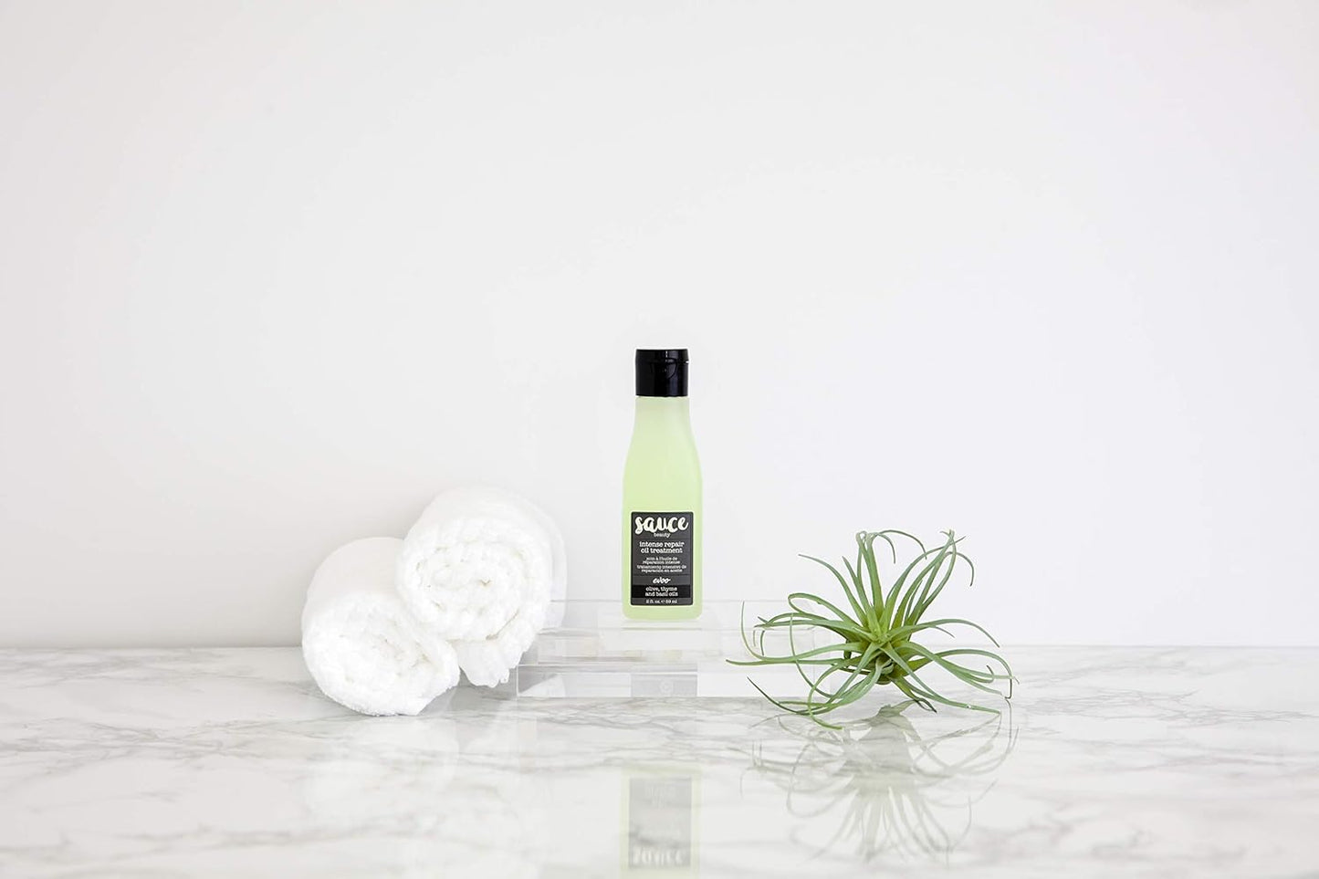 SAUCE BEAUTY Intense Repair Olive Oil Treatment - Hair Oil for Curly Hair w/Olive, Thyme & Basil Oils - 2 Fl Oz Hair Oil for Damaged Hair & Split Ends (EVOO)