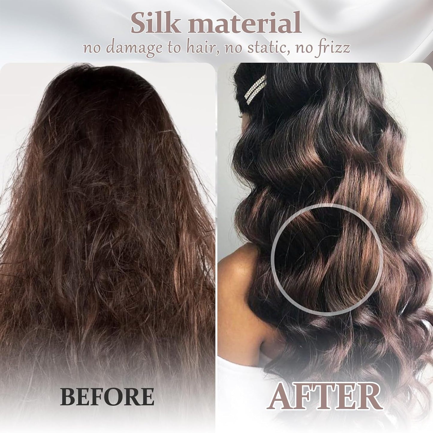 2 Pack 100% Pure Silk Pillowcase for Hair and Skin, Both Sides Mulberry Silk Pillowcases with Hidden Zipper, Cooling Pillowcase 19 Momme, 600 Thread Silk Pillow Cases King Size, Gray