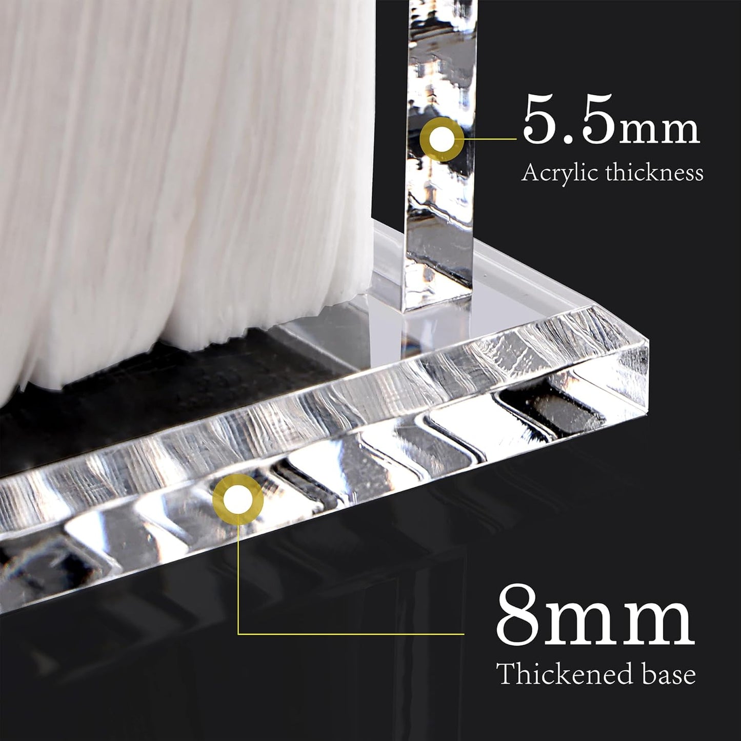 DINGHUO Acrylic Cocktail Napkin Holder for Table, (5" x 5") Clear Beverage Napkin Dispenser with 8mm Thickened base, Large Capacity Napkin Box for Kitchen, Restaurant, Bar, Dinner, Home Decor