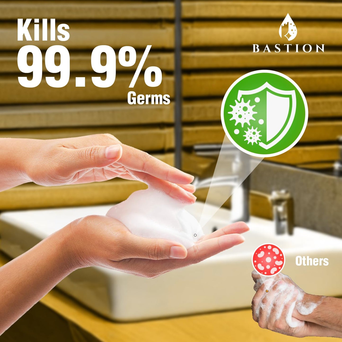 Bastion Foaming Hand Soap - Foam Hand Wash Refill for Bath And Body Works, Dial, Method, Michel, JR Watkins, Dove - Warm Vanilla Sugar w/Essential Oils in One Gallon (128 oz) Bulk Bottle