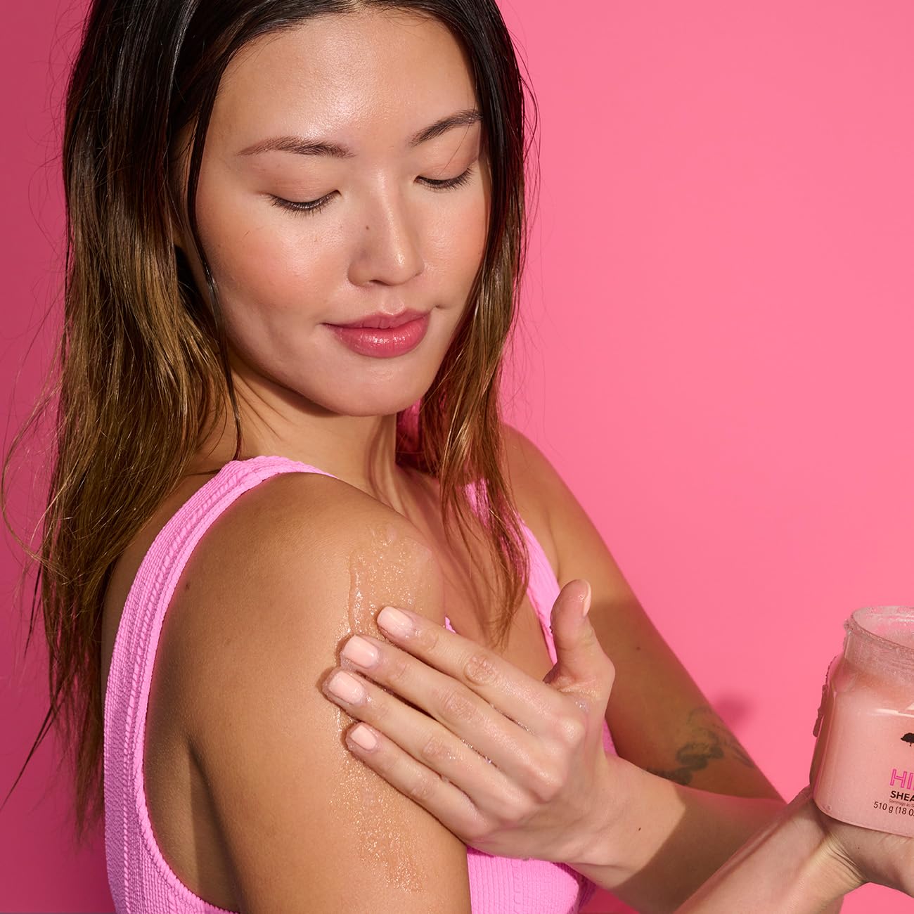 Tree Hut Pink Hibiscus Shea Sugar Scrub, Exfoliating, Hydrating & Moisturizing Body Scrub with Shea Butter & Nourishing Essential Oils, Smooth & Soften Skin, 18 oz