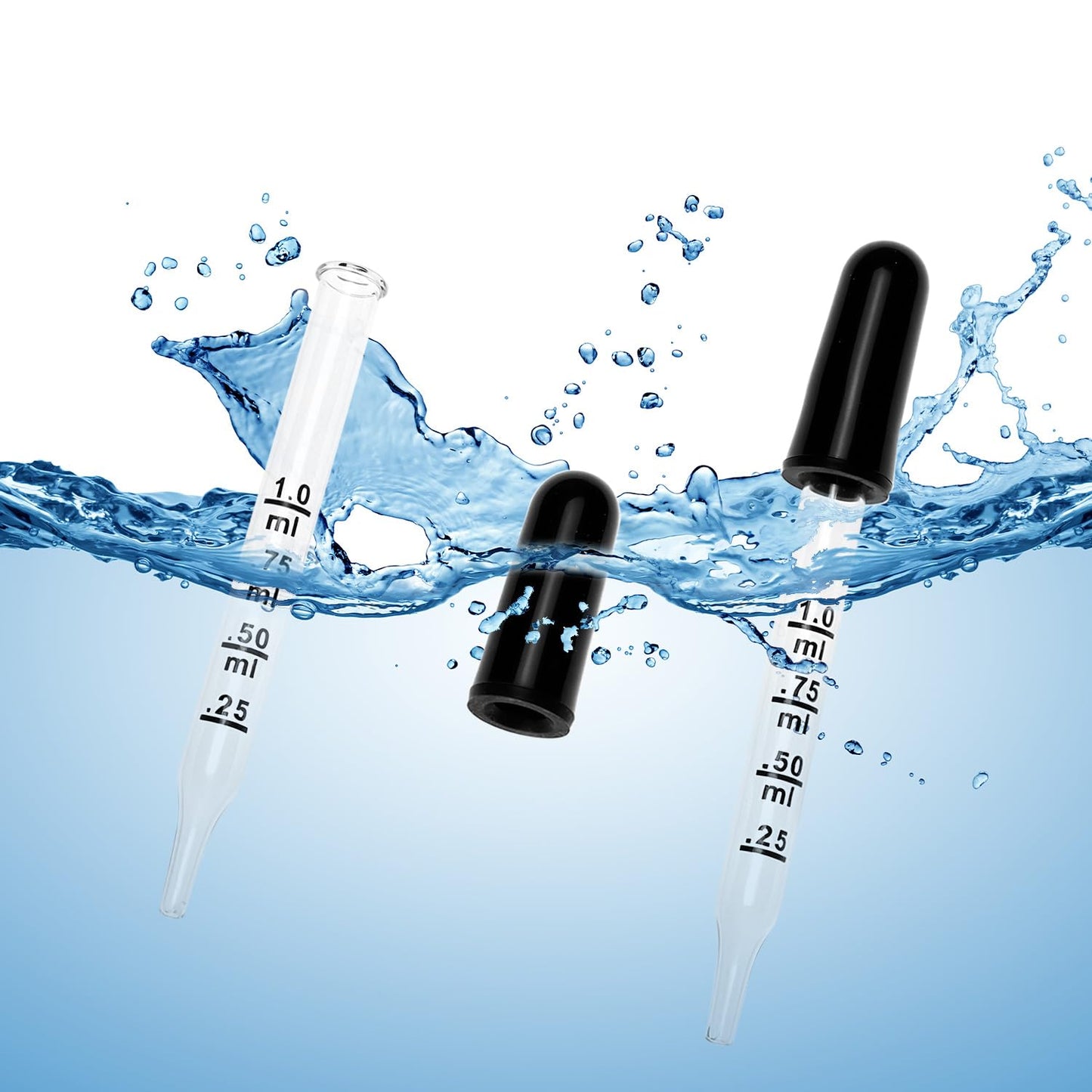 QWORK 1 ml Glass Liquid Droppers, Pack of 40Calibrated Pipettes, Essential Oil Dropper Pipettewith Kraft Boxes