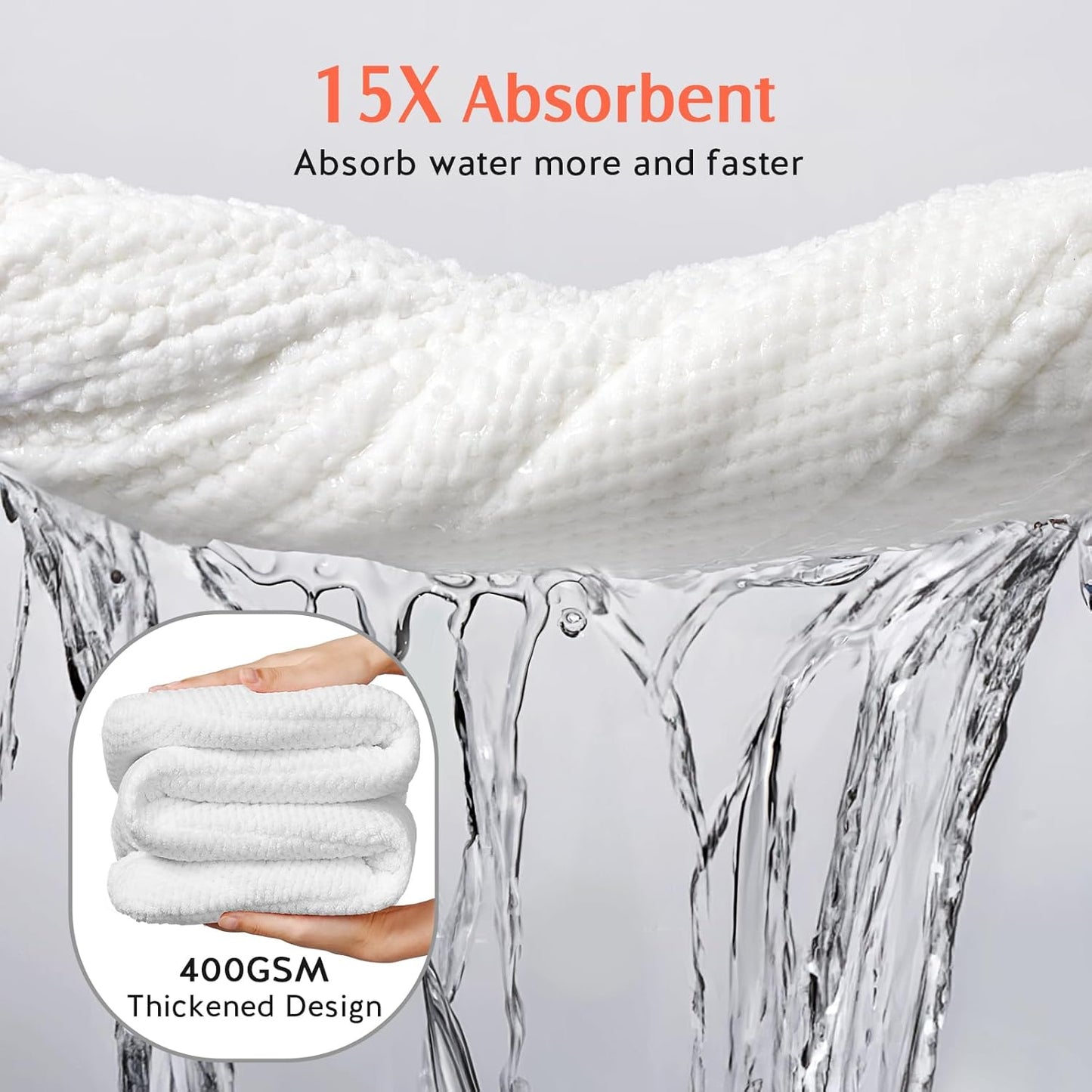 YFONG 2 Pack Large Microfiber Hair Towel Wrap for Women, Thicken Super Absorbent Quick Dry Hair Turban for Drying Curly Long Thick Hair Anti Frizz, Hair Drying Towel with Button for Wet Hair