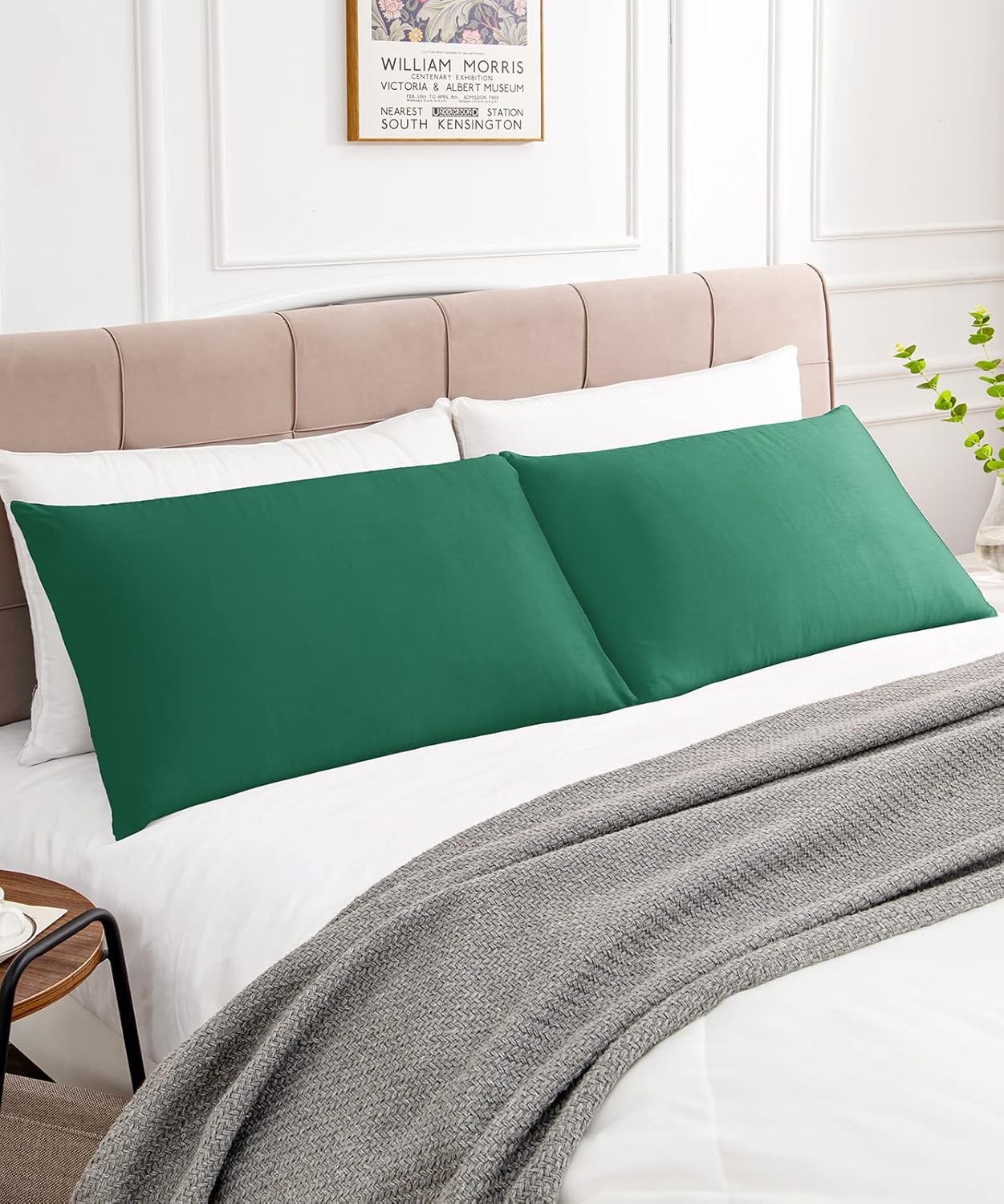 Warmstar Cotton Pillow Cases King Size Set of 2, 600 Thread Count Pillowcases 20x36 Inches, Soft Long Staple Cotton Pillowcases Breathable with Envelope Closure,Dark Green