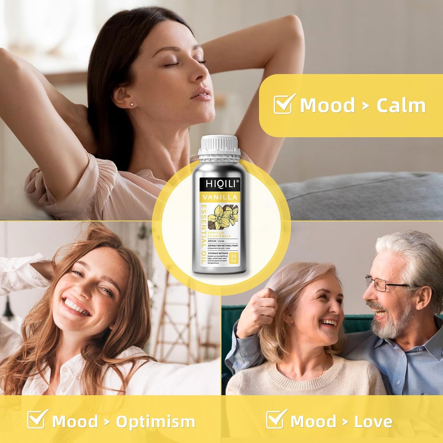 HIQILI 16 Ounces Vanilla Essential Oil, Strong Fragrance for Body Lotion, Candle Making, Soap, Aromatherapy -16 Fl Oz