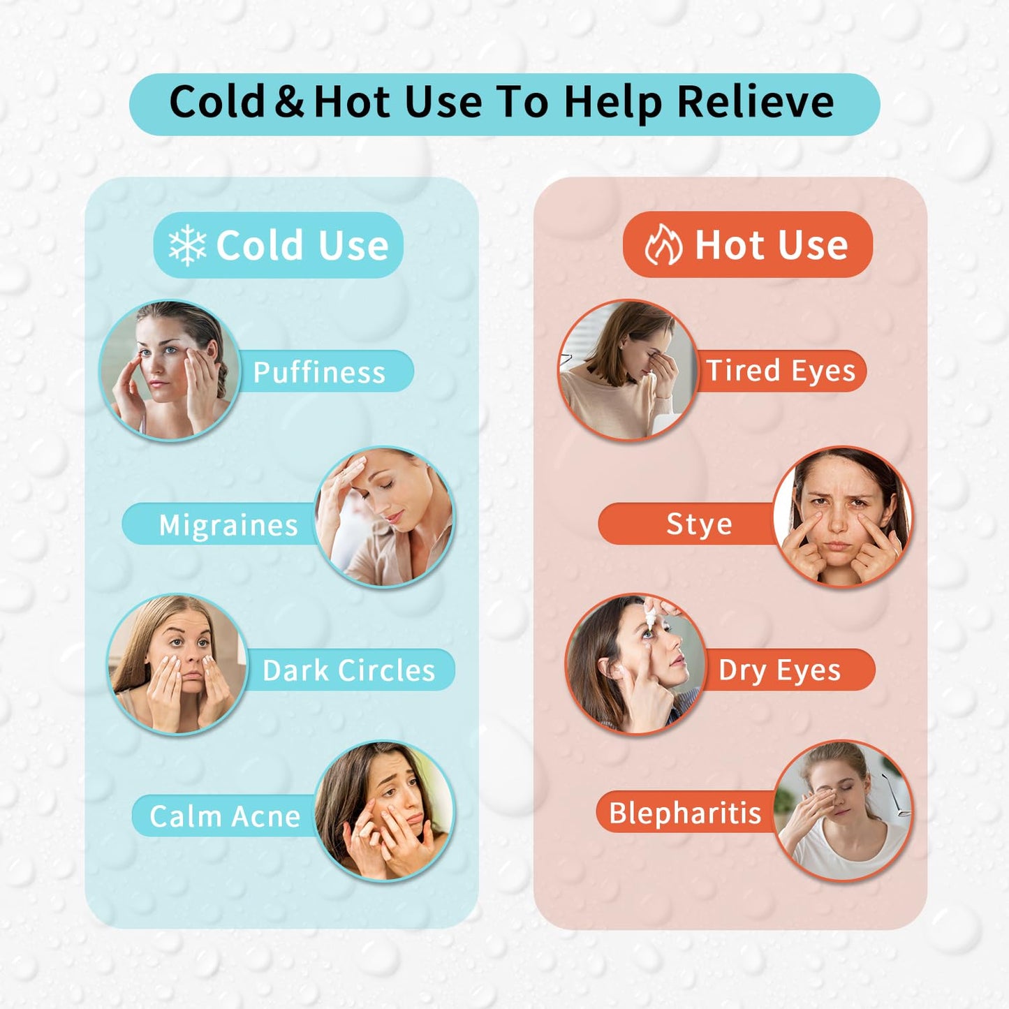 2PCS Cooling Eye Mask Gel Eye Mask, Reusable Hot Cold Therapy cold eye mask for Post Surgery, Puffiness, Dark Circles, Eye Bags, Dry Eyes, Migraines with Soft Plush Backing (Heart+Snowflake)